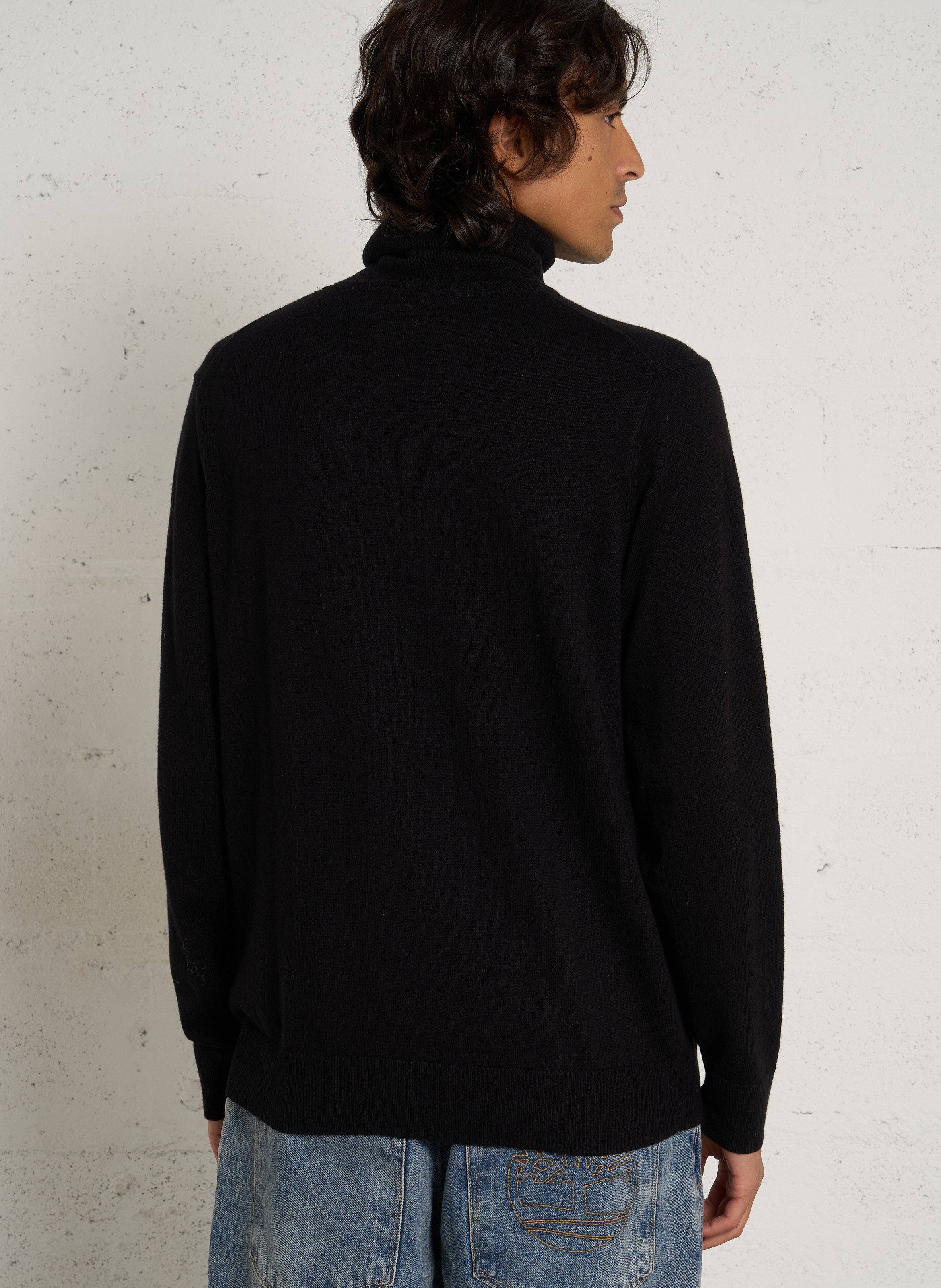 Gerader Rollkragenpullover aus Baumwolle, Wolle und Kaschmir PEPE JEANS Schwarz