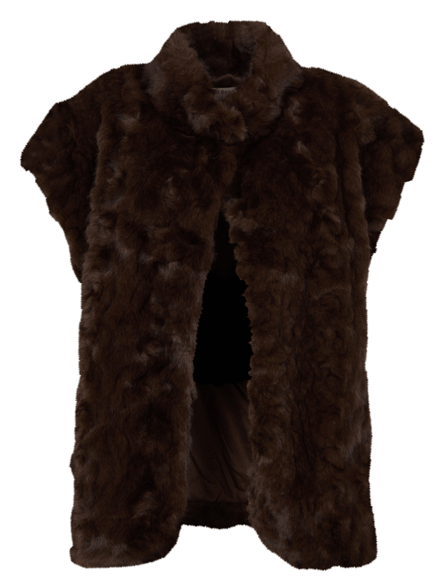 Veste sans manches effet fourrure SEE U SOON Marron