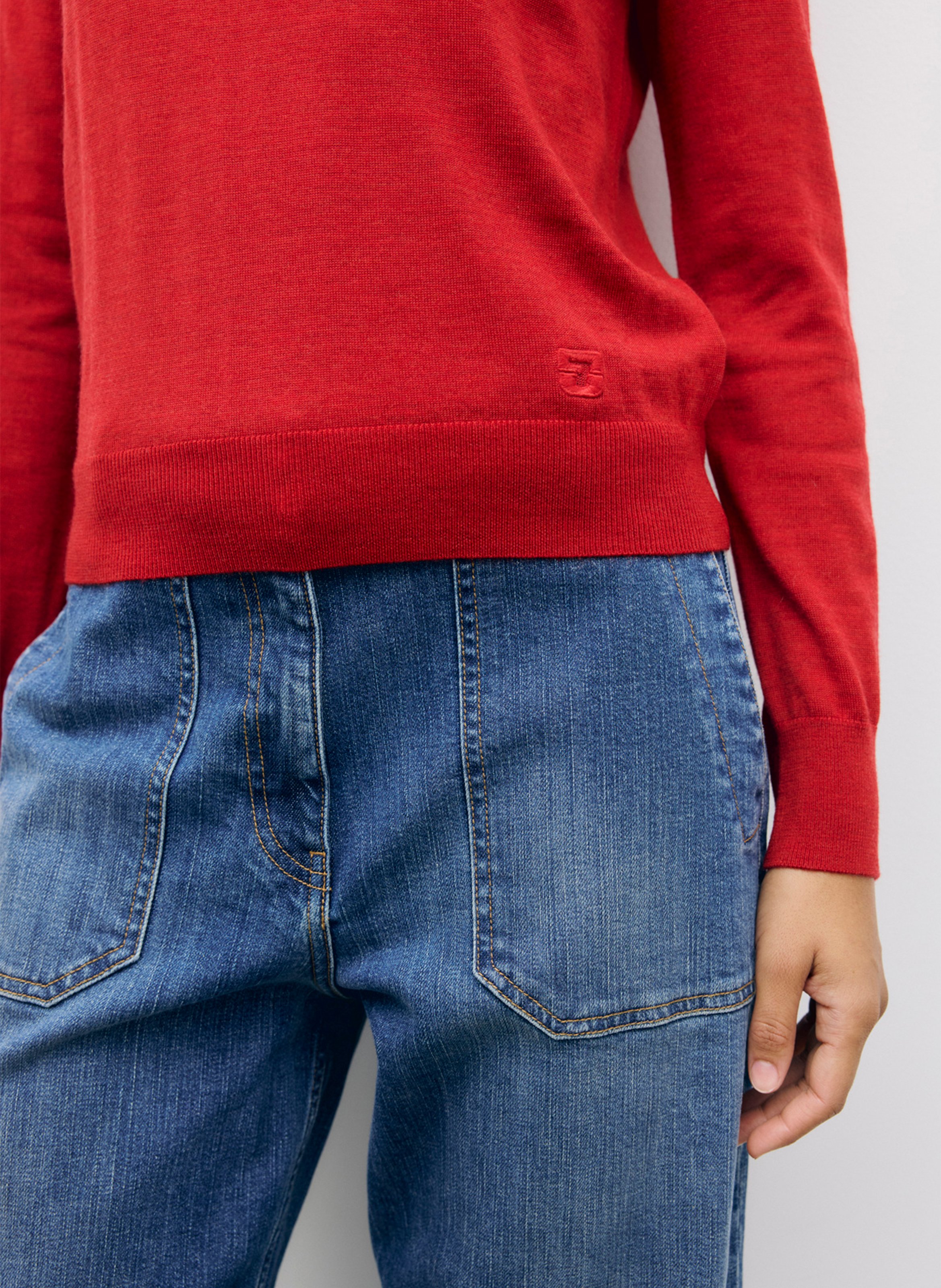Straight wool polo neck jumper GERARD DAREL Red