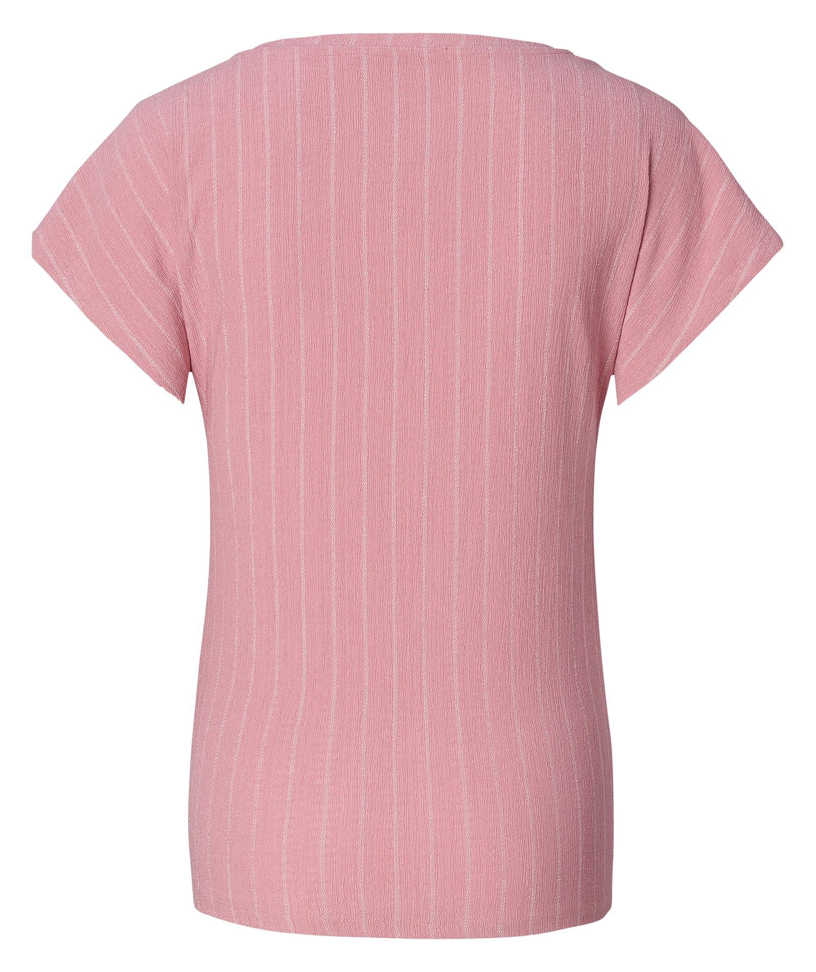 Tee-shirt col rond à rayures Rose