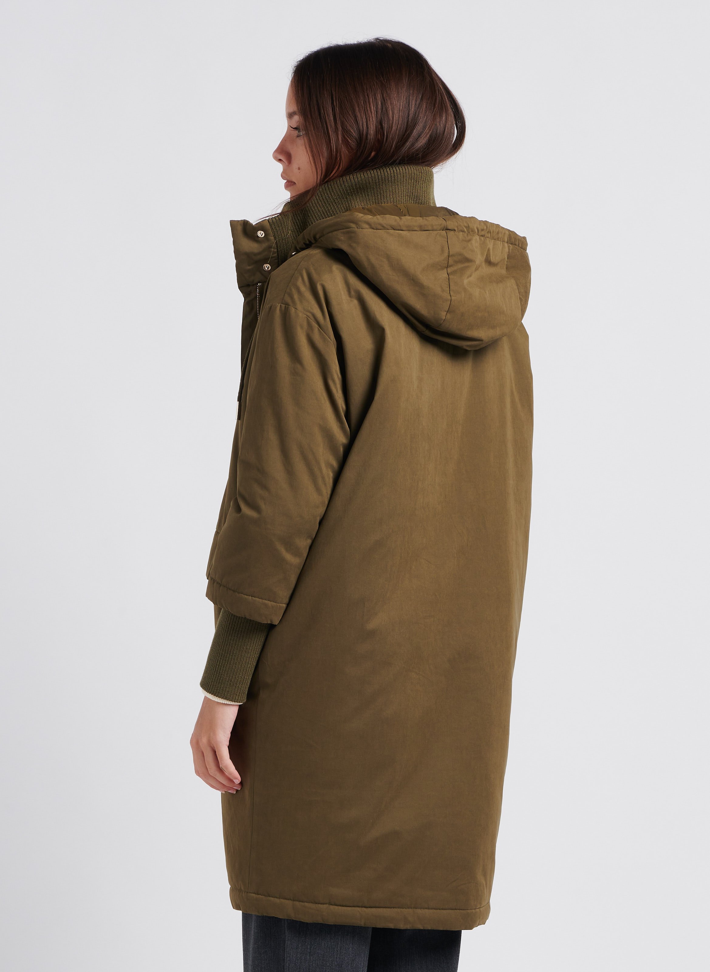 Parka droite col montant Vert