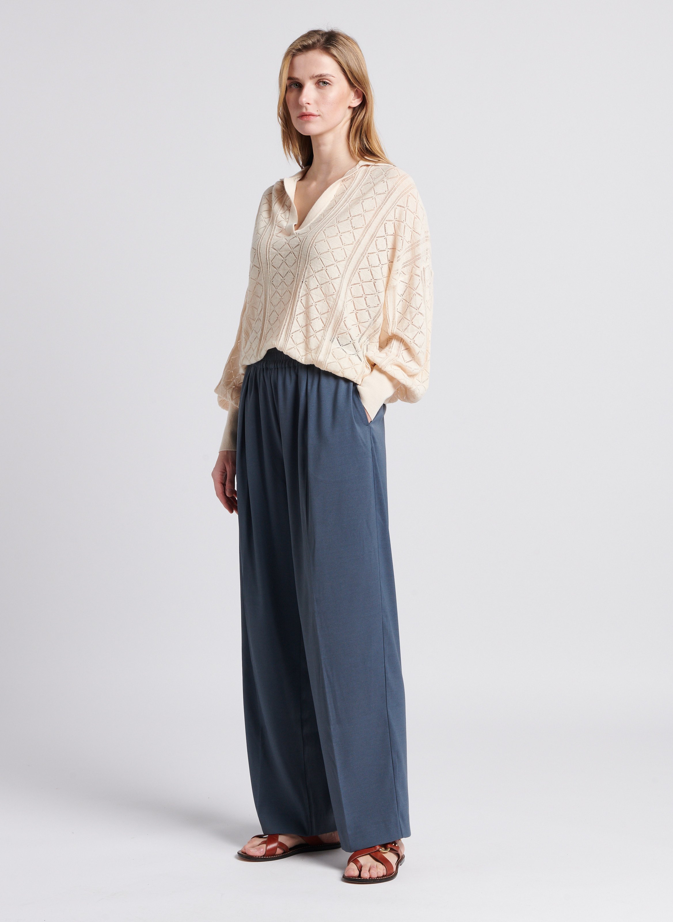 High-waisted wide-leg pants SAMSOE SAMSOE Grey