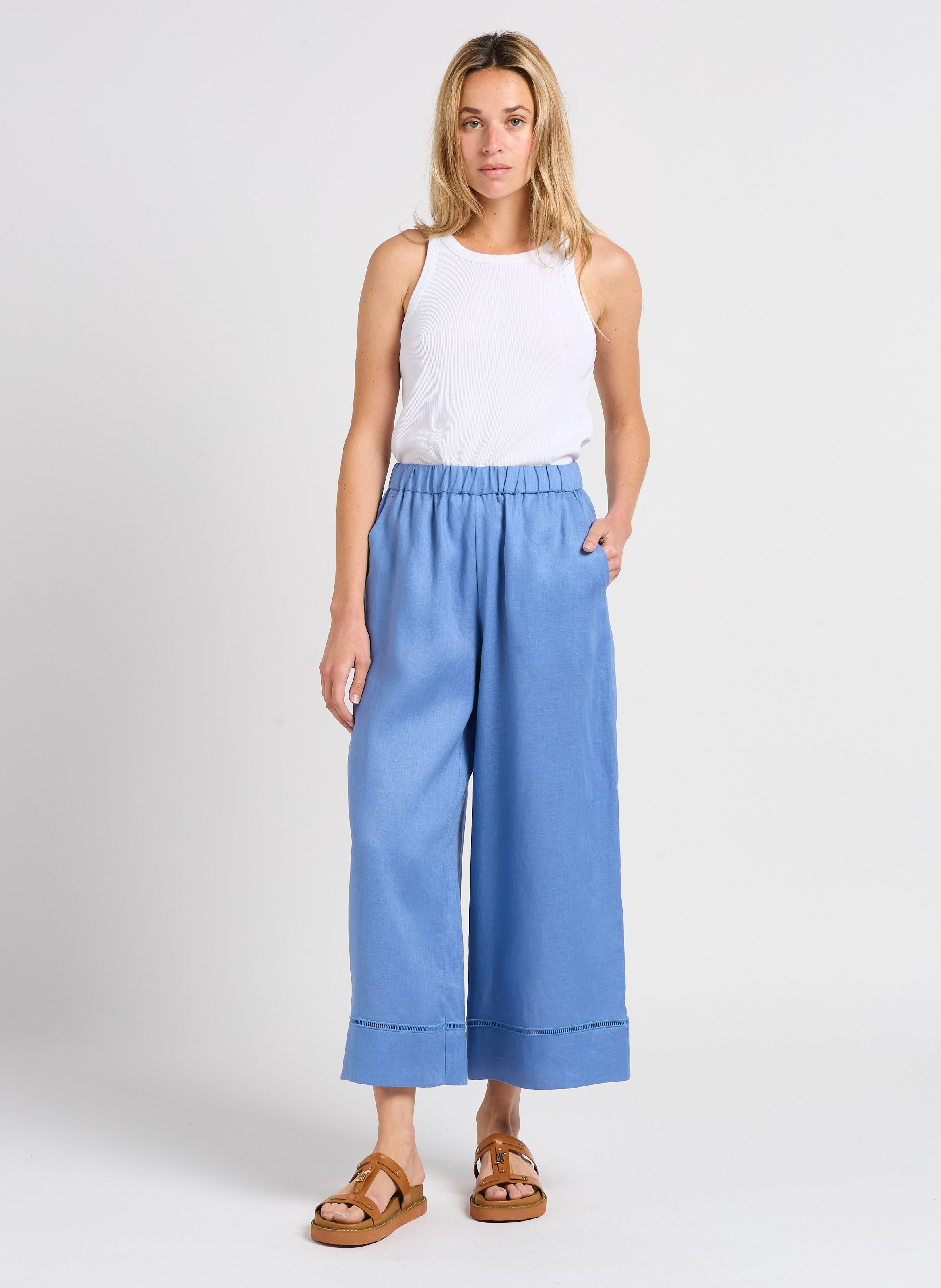 Linen canvas espadrilles MAX MARA LEISURE Blue