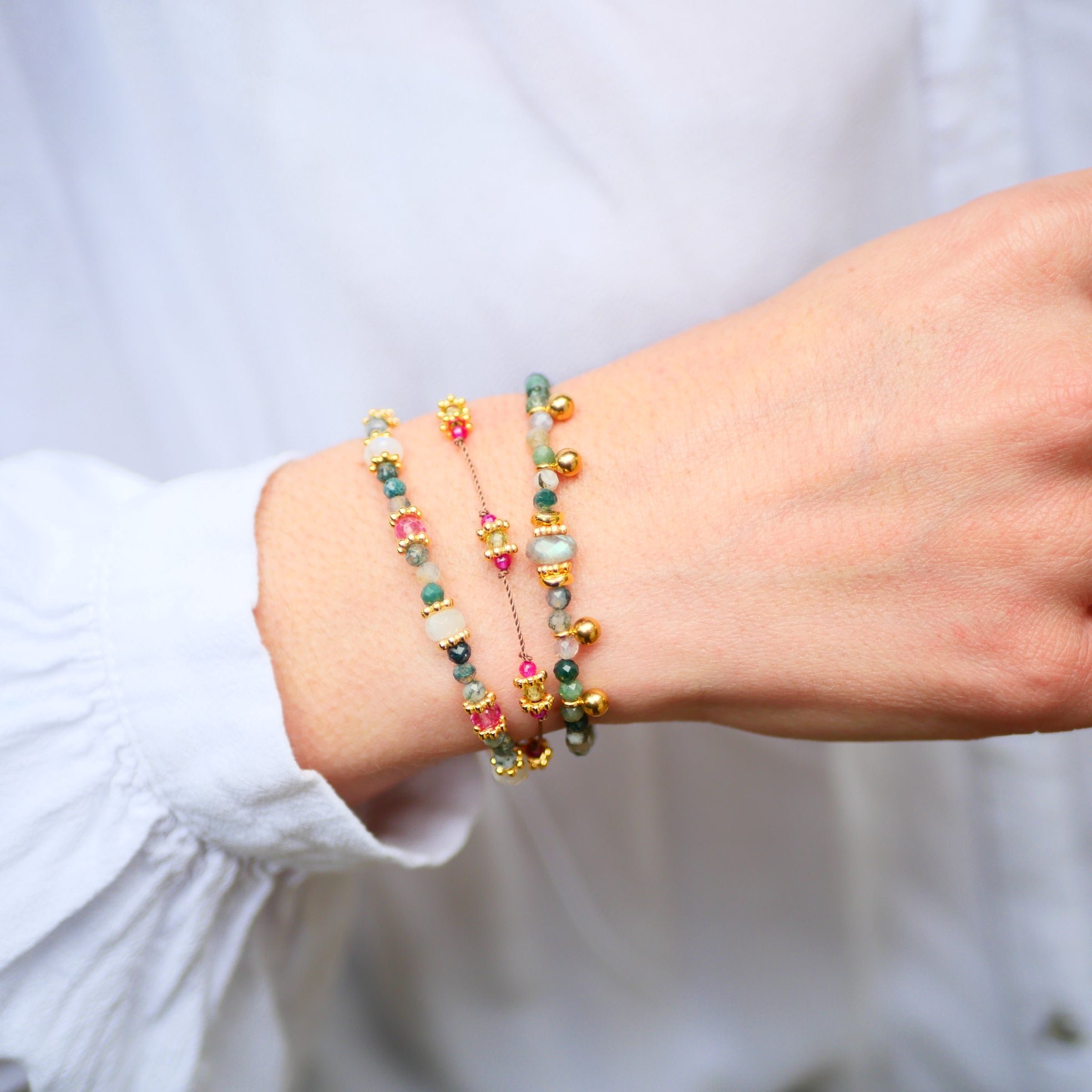 Indian agate bracelet GINANDGER Green