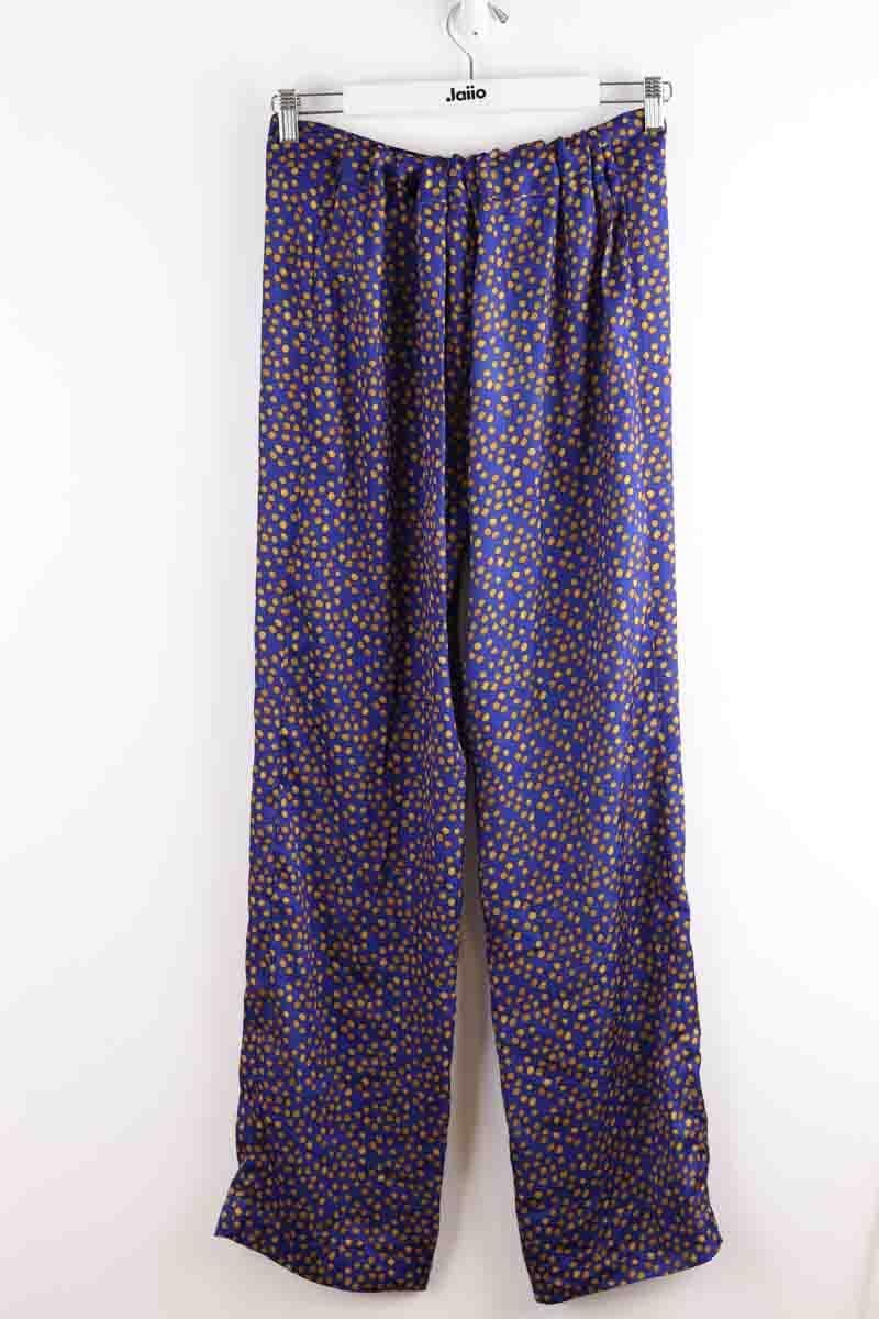 Silk wide-leg cropped trousers HEIMSTONE - Seconde Main Blue