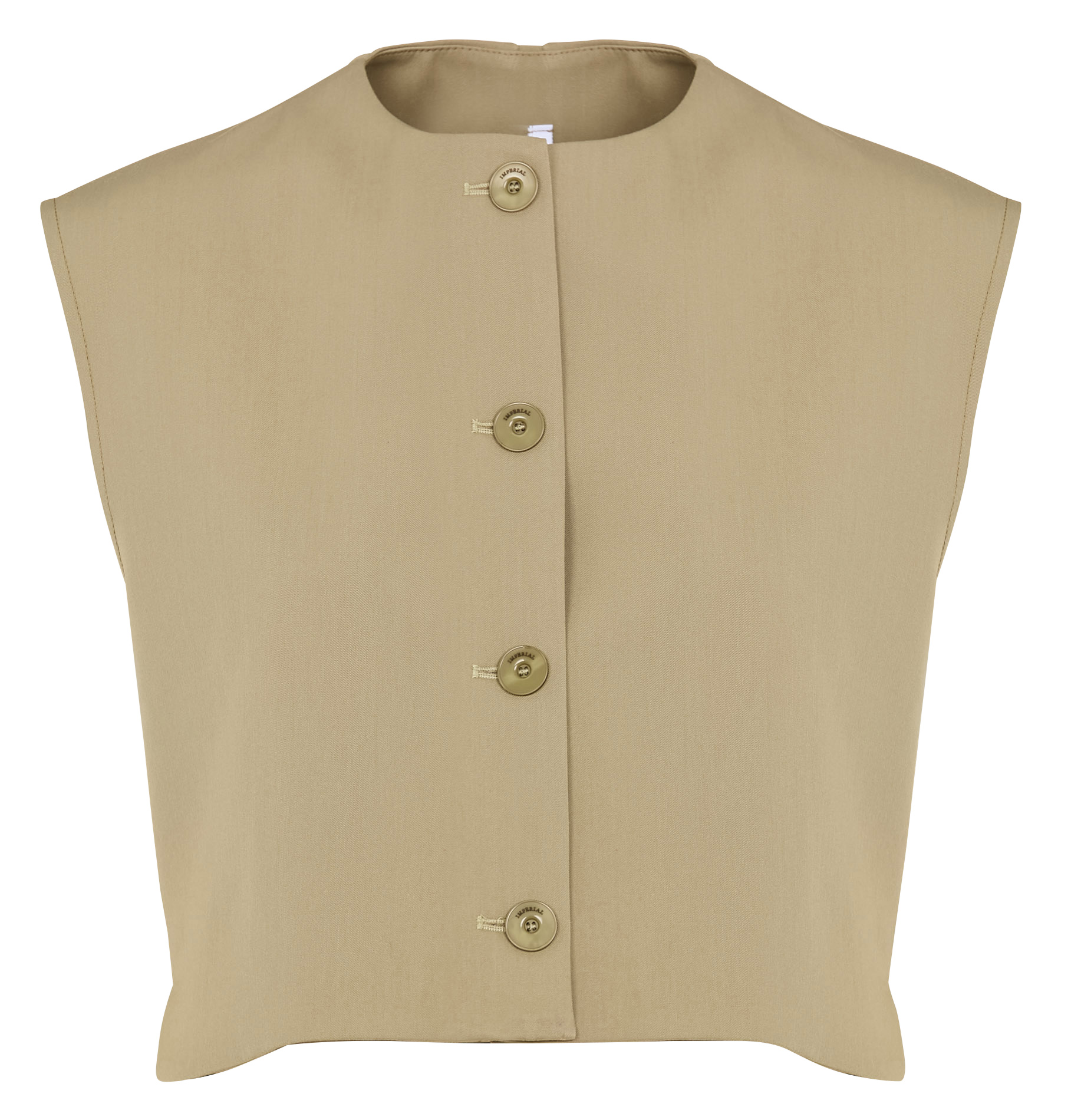 Round neck tailored vest IMPERIAL Khaki