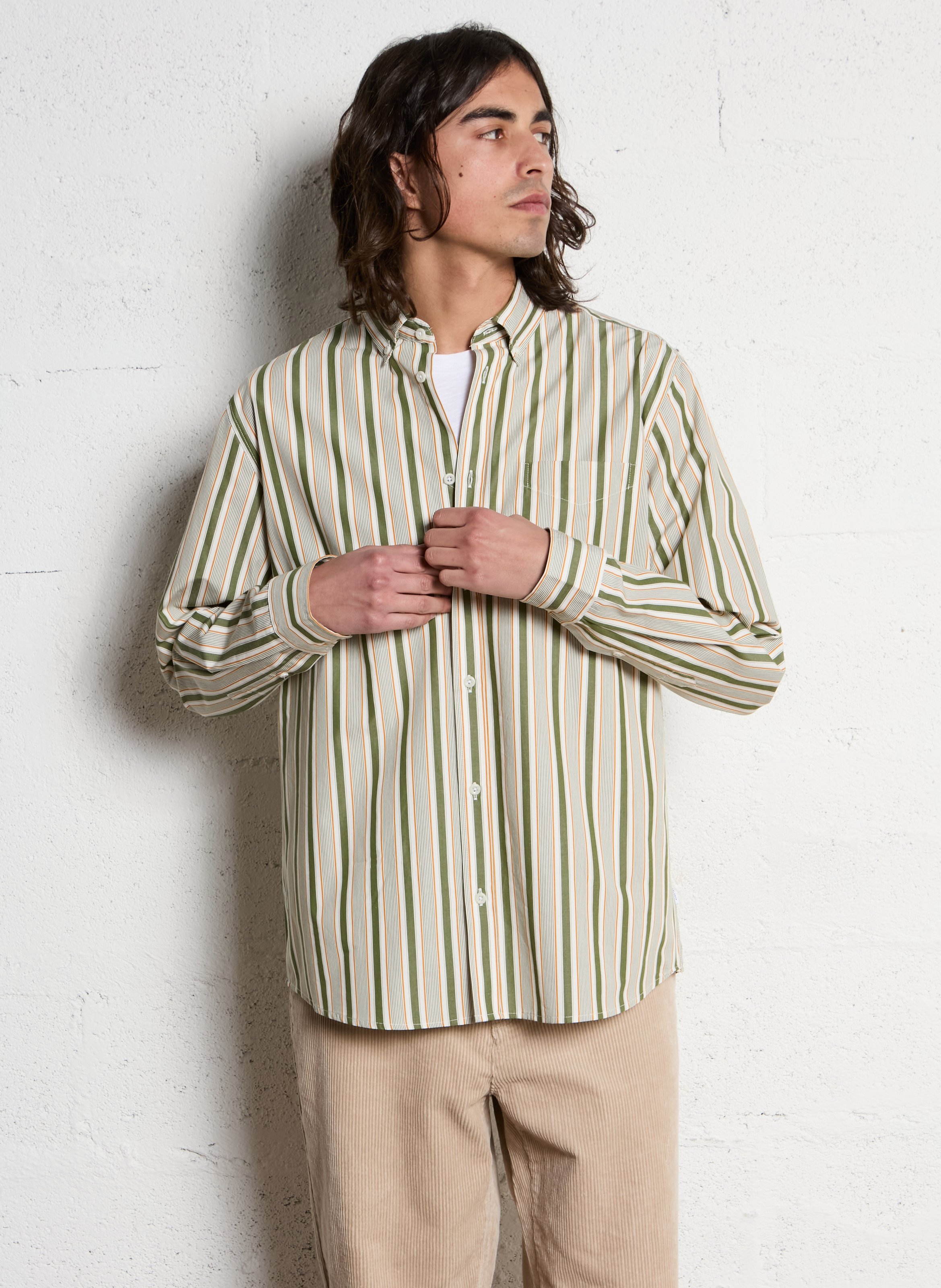 Rechte blouse van biologisch katoen met strepen LES DEUX Veelkleurig