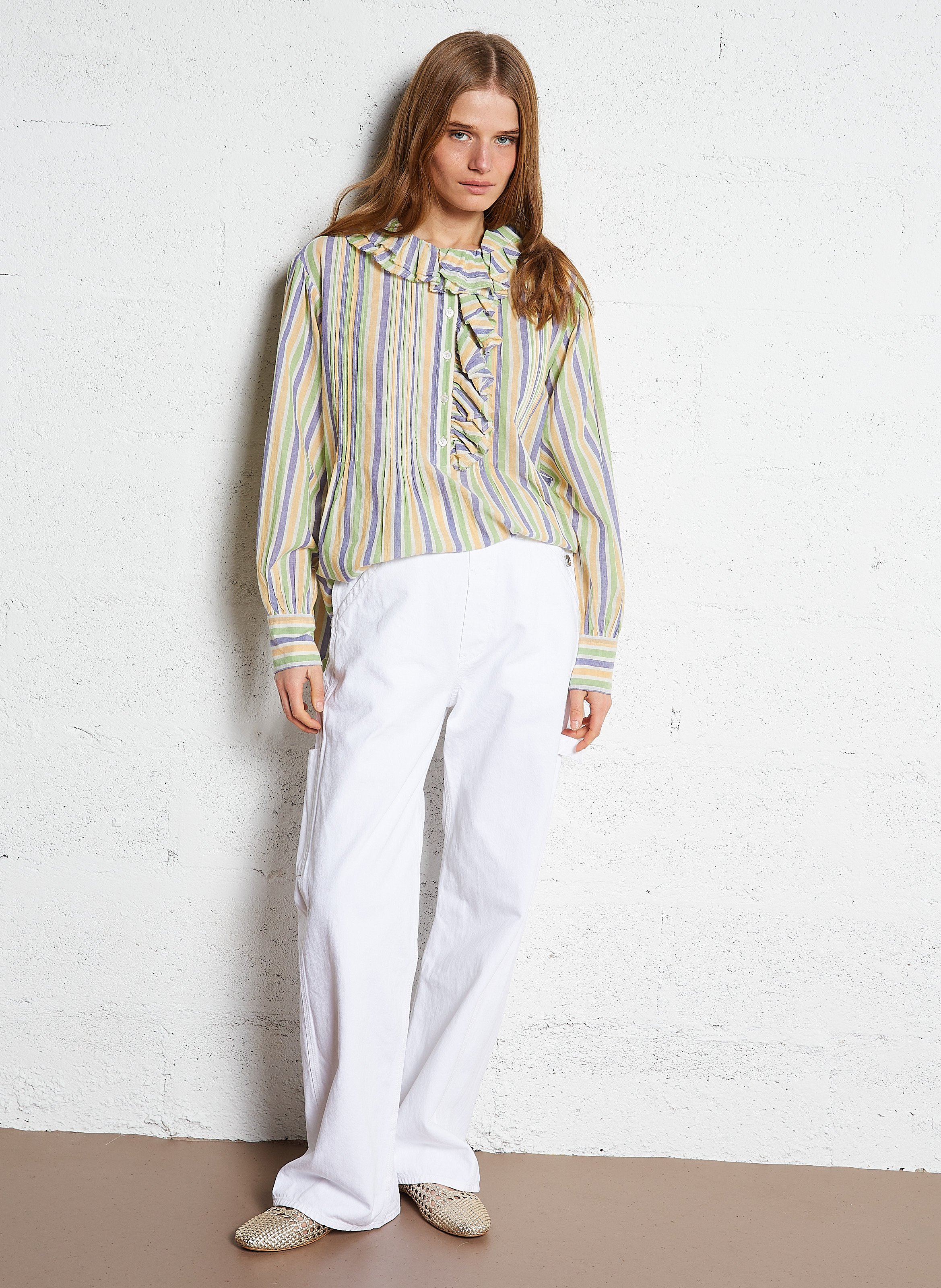 Grote katoenen jeans LAURENCE BRAS Wit