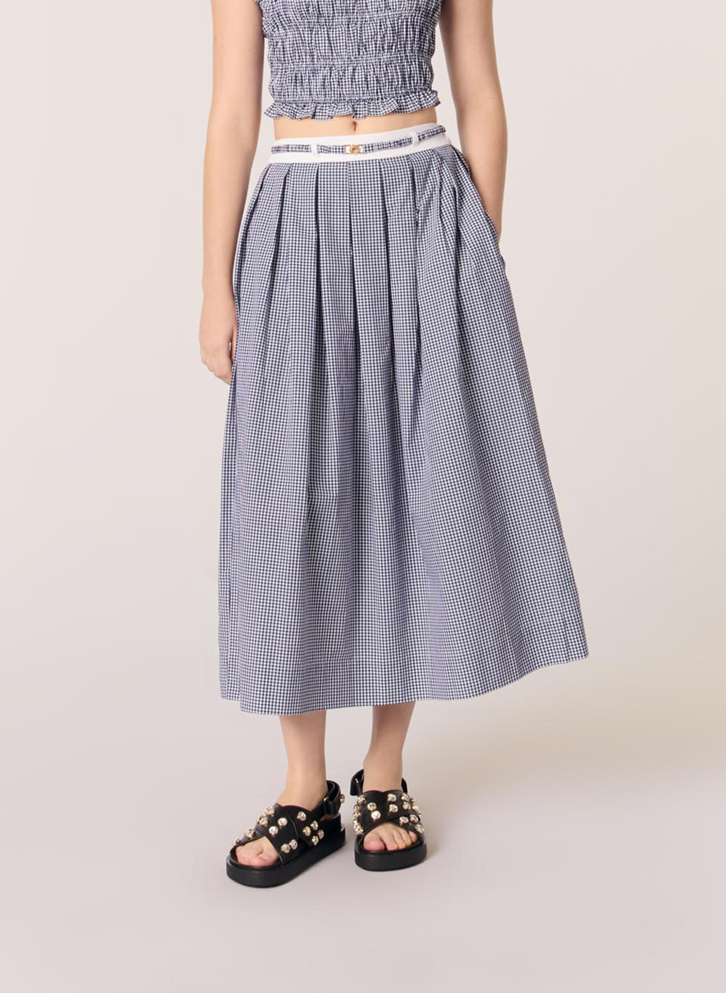 Jupe Longue Jupe Tartan Maje Tartan Jupe Jamie Maje Shiny Tweed Skirt