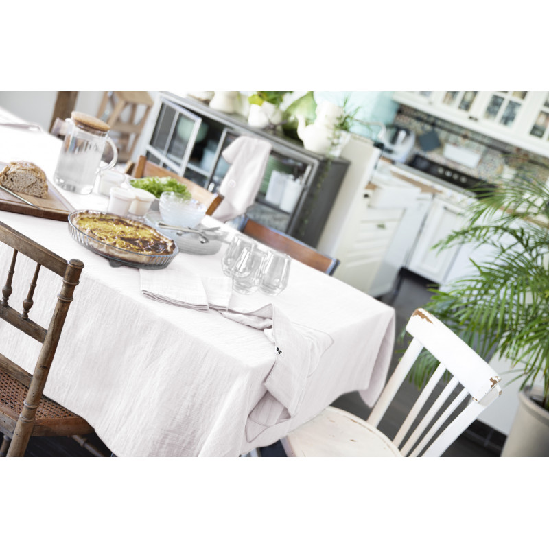 Cotton gauze tablecloth L'EFFET PAPILLON White