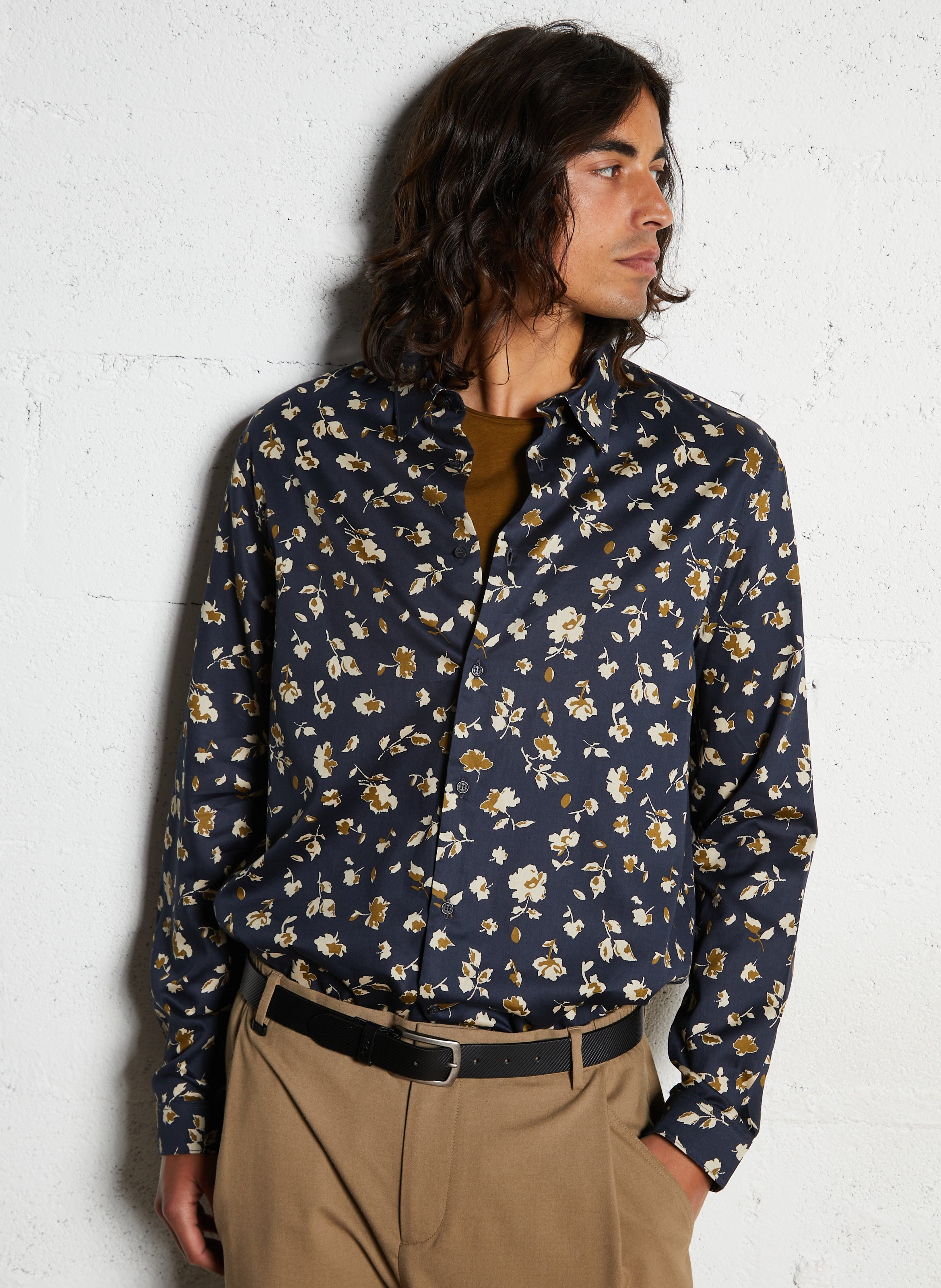 Gerade Bluse mit Blumenmuster und Knopfleiste IKKS Beige