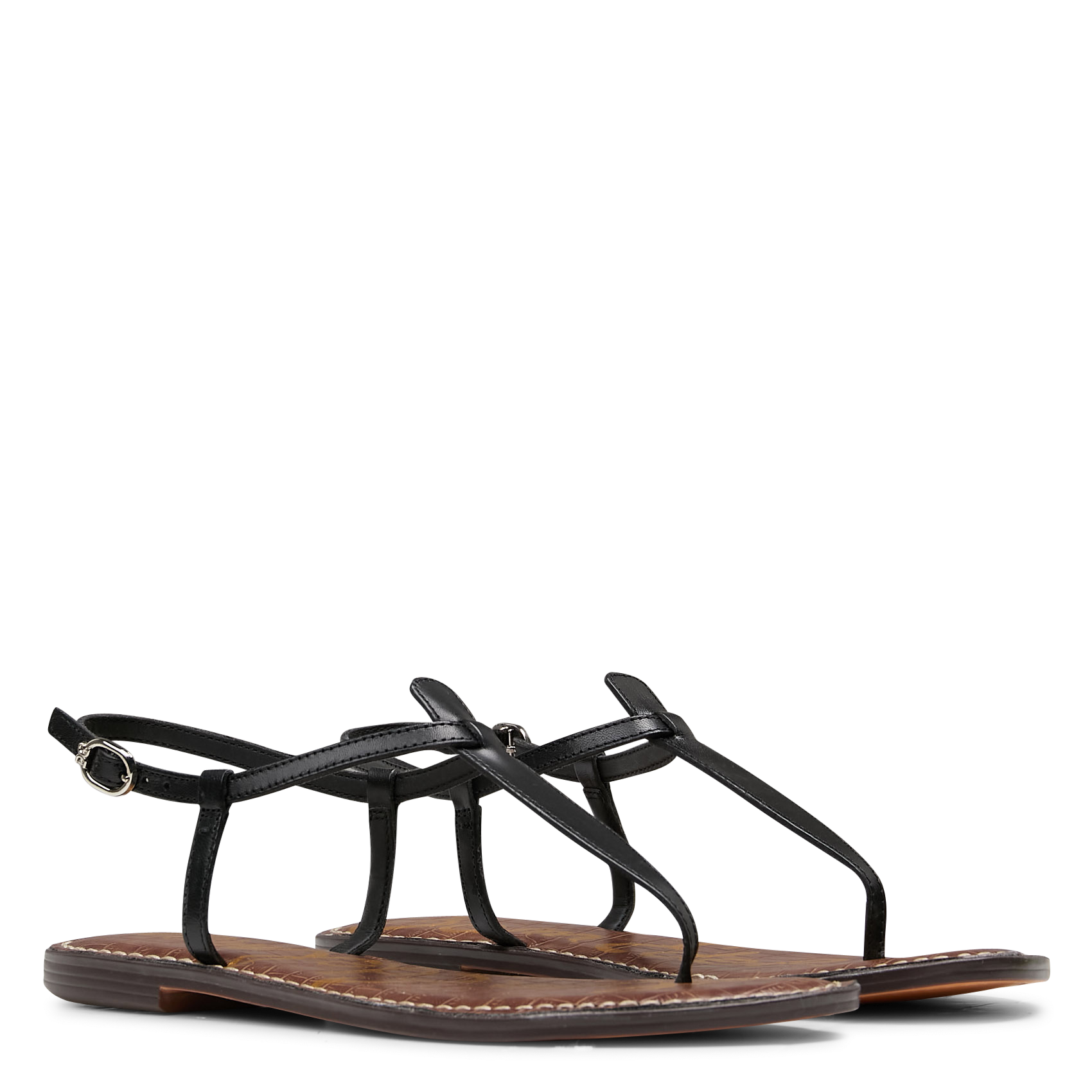 Aouda flat leather sandals SAM EDELMAN Black