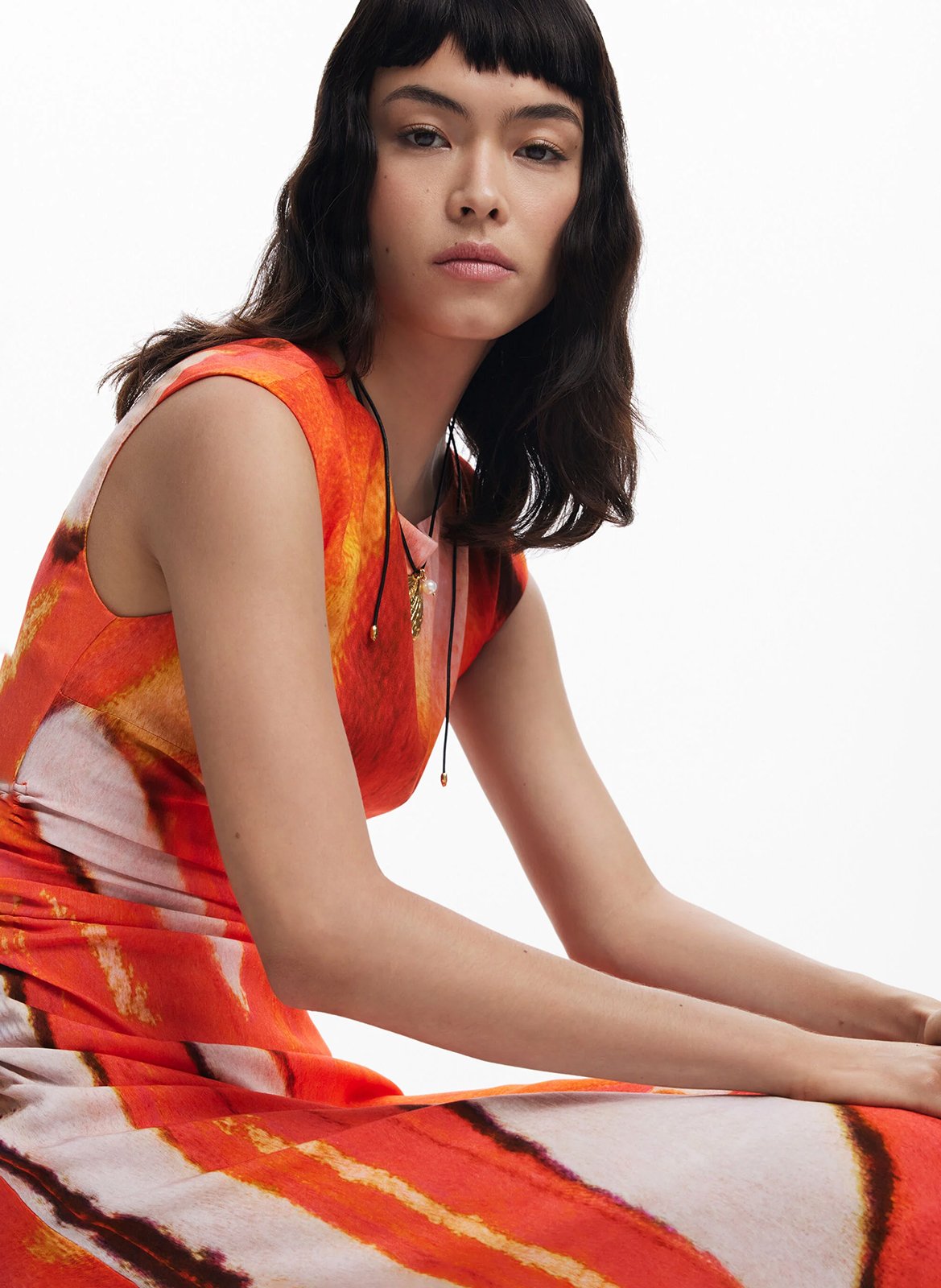 Robe longue imprimée  DESIGUAL Orange