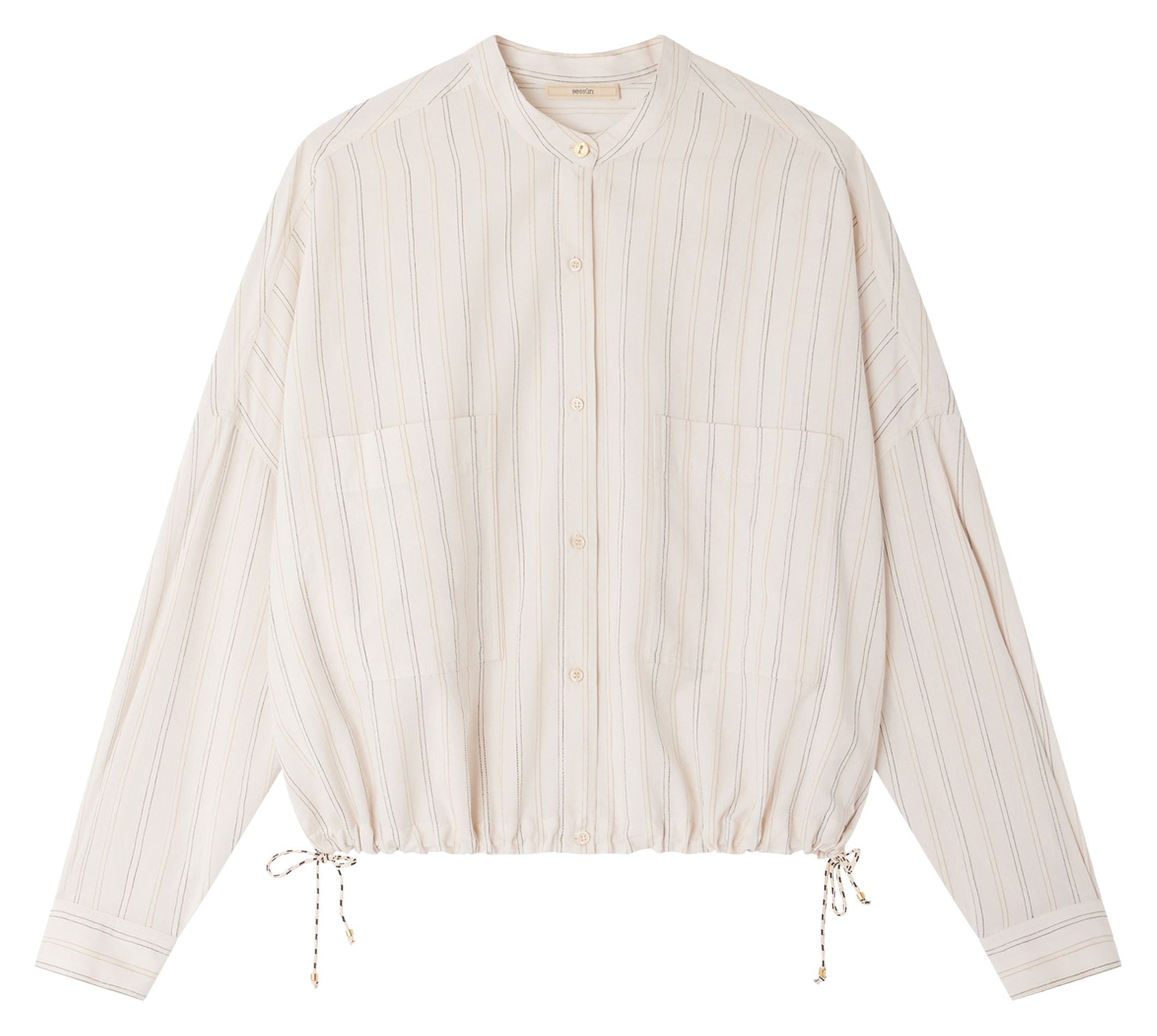 Chemise à rayures col rond SESSUN Beige