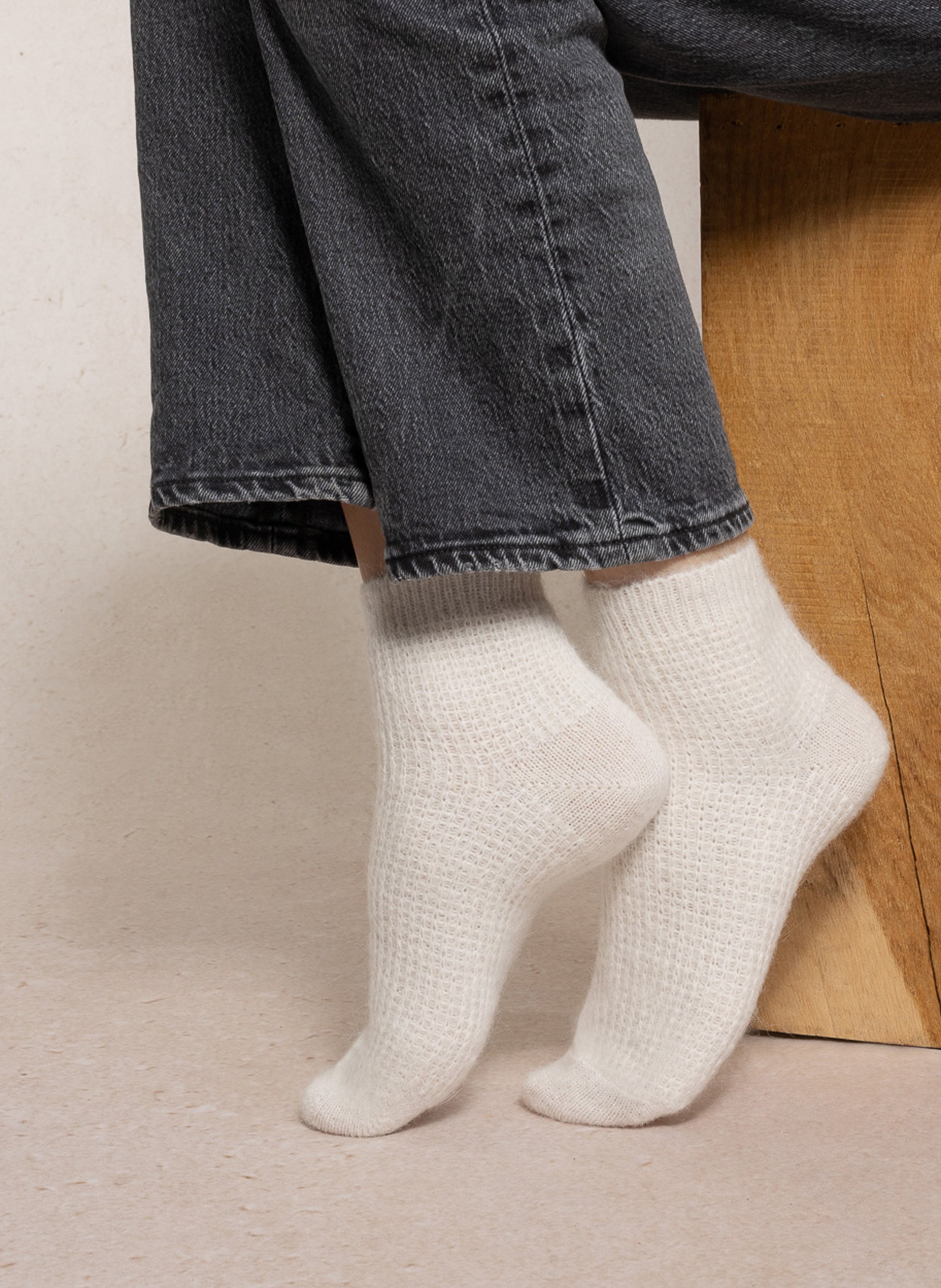 Ribbed low-cut socks BLEUFORET White