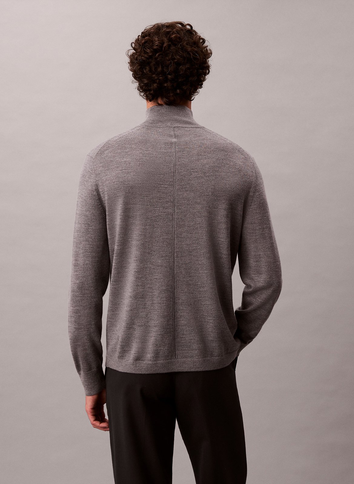 Gerader Rollkragenpullover aus Wolle CALVIN KLEIN Grau