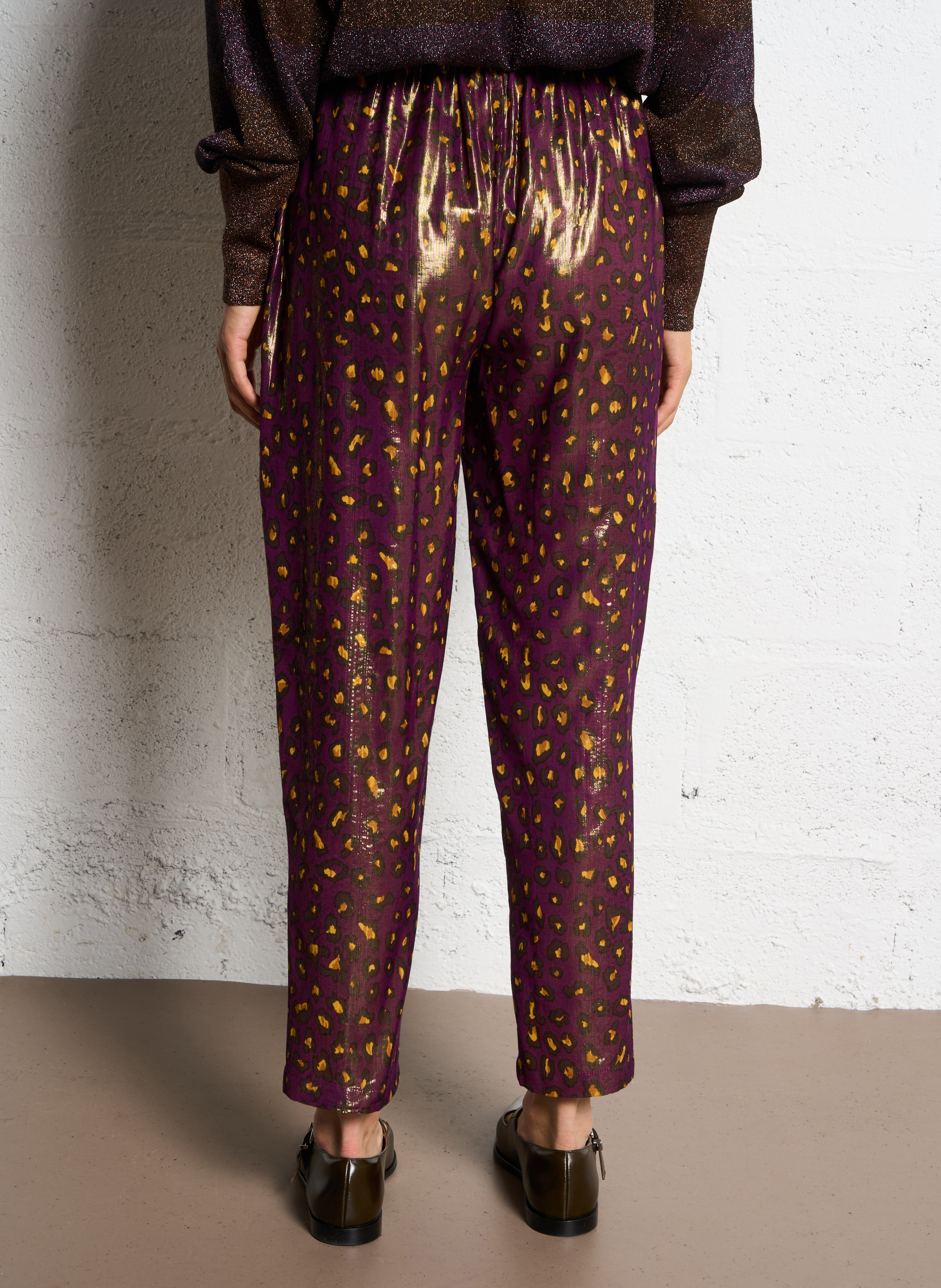 Pantalon droit imprimé MES DEMOISELLES Violet