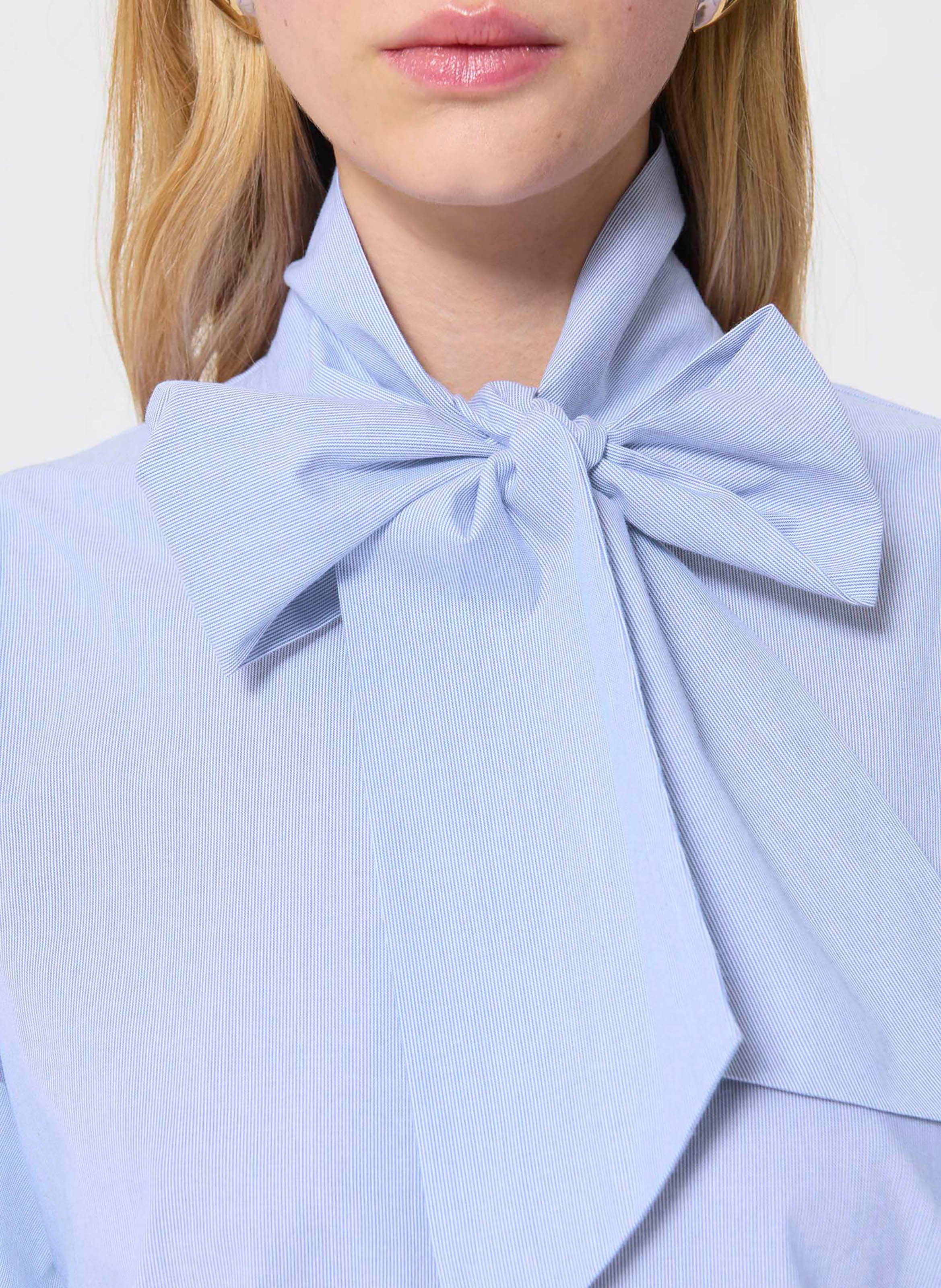 Camicia in cotone con collo a fiocco TARA JARMON Blu