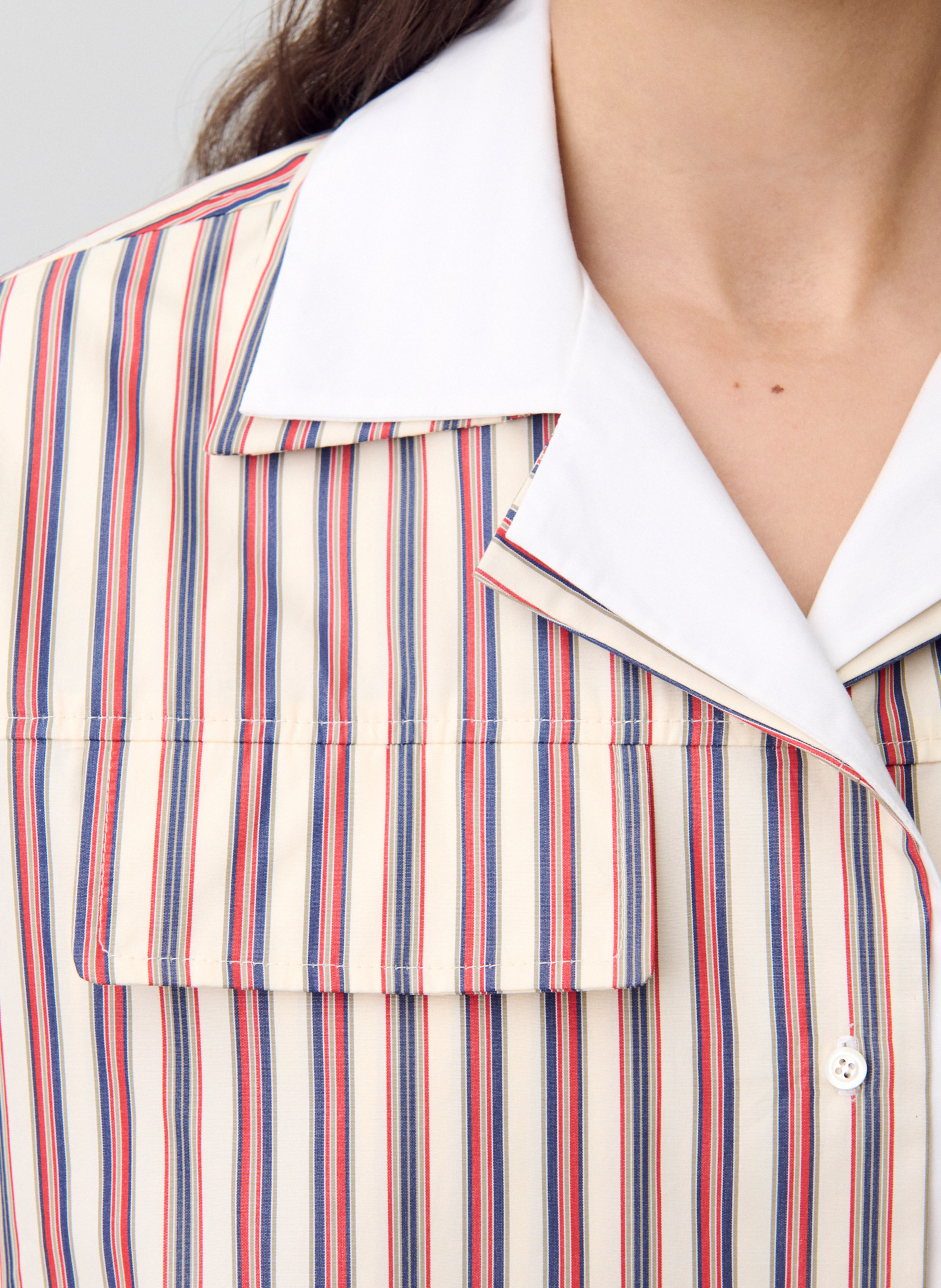 Cotton canvas shirt with tailored collar CLAUDIE PIERLOT Multicolored