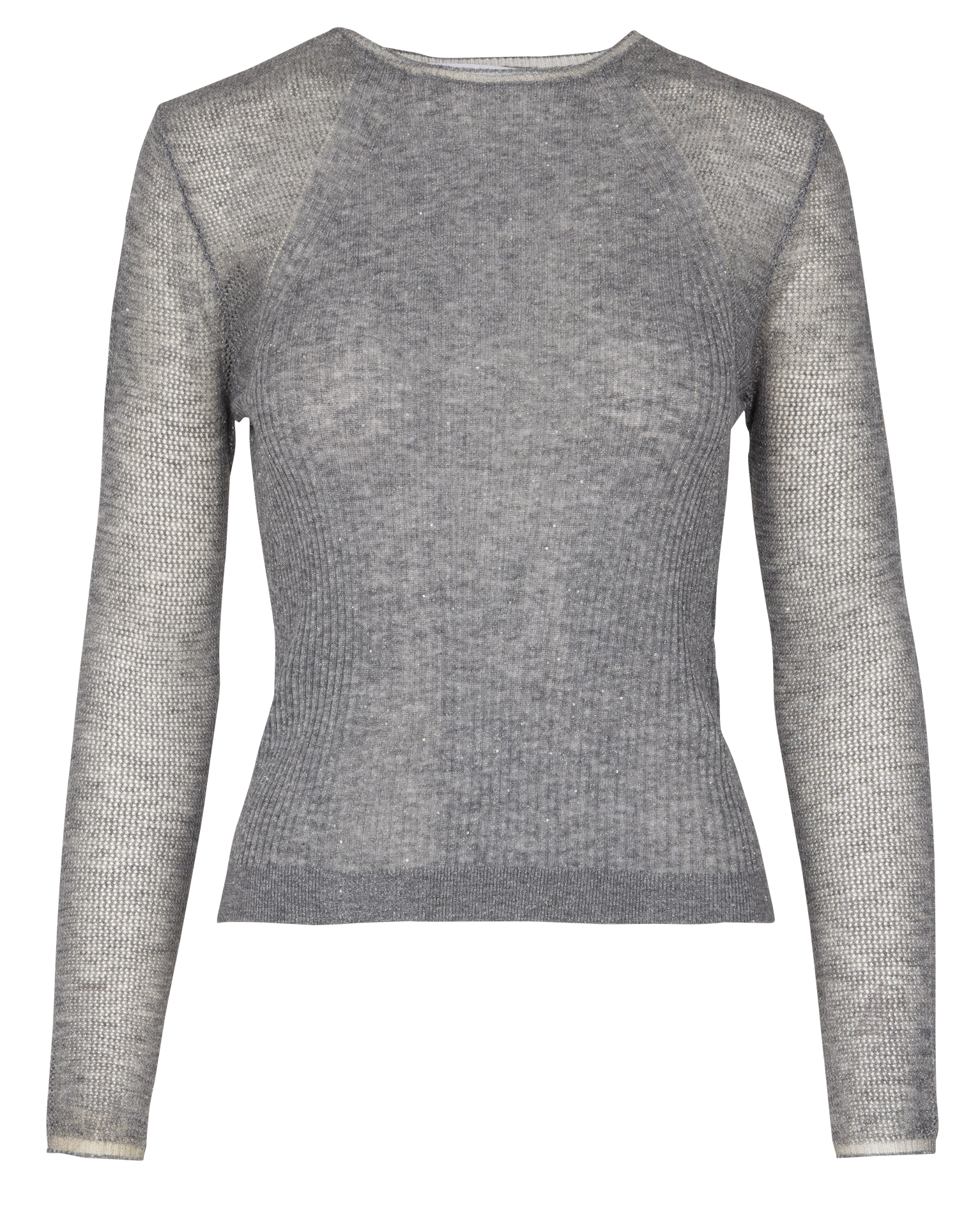 Pull ajusté col rond en laine mélangée IRO Gris