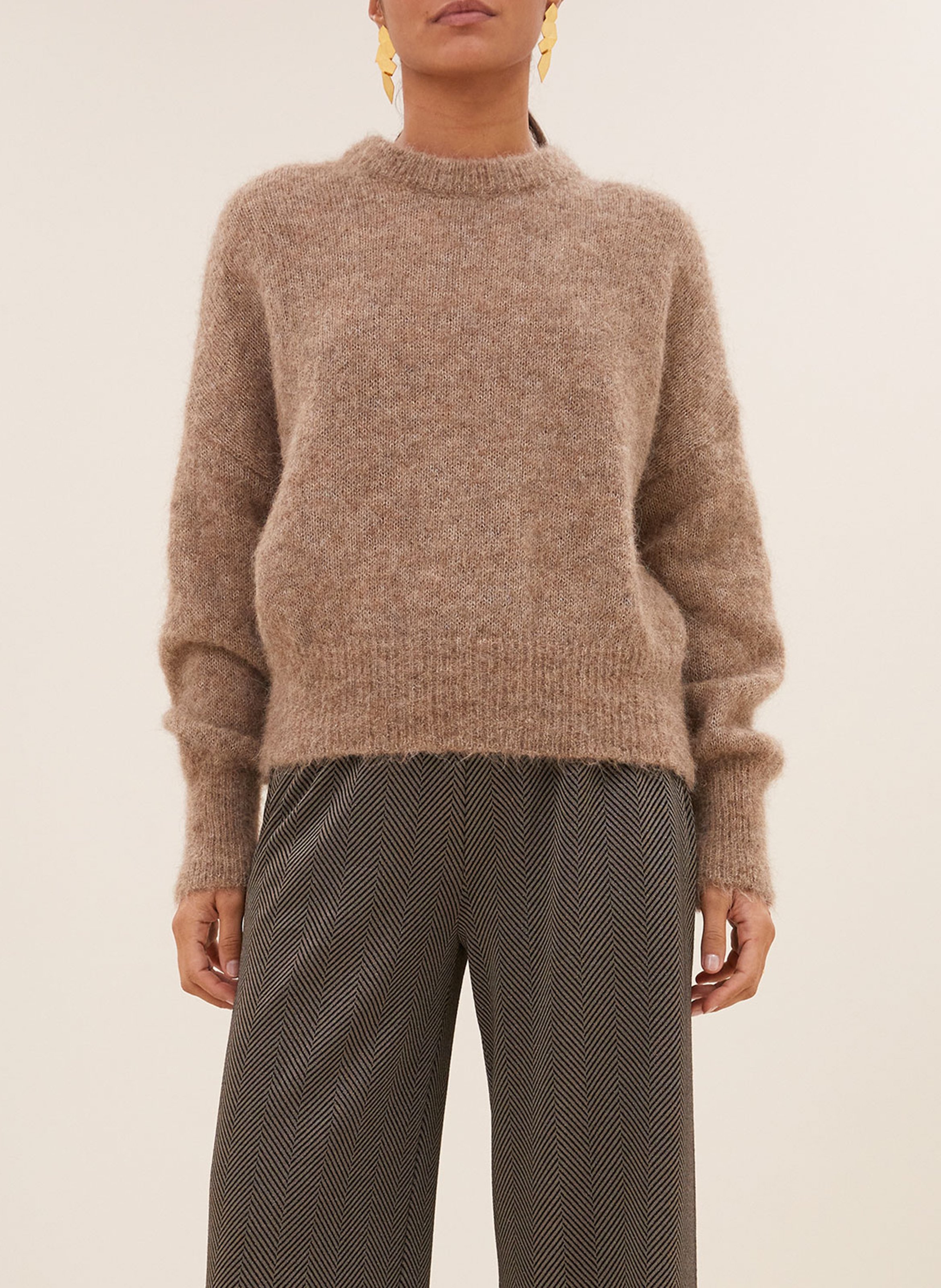 Pull ample uni en laine mélangée BY BAR