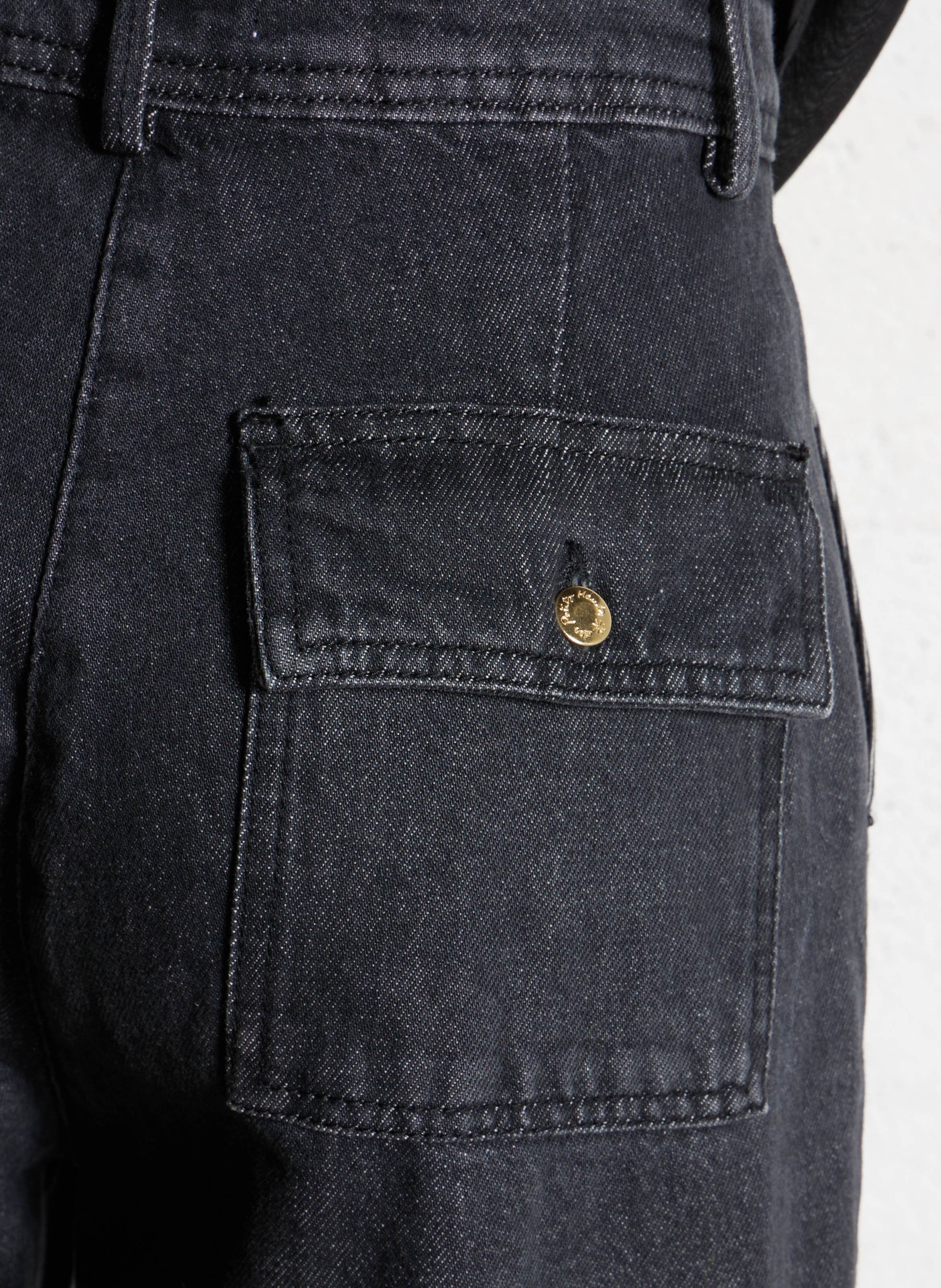 Jean large en coton DES PETITS HAUTS Noir