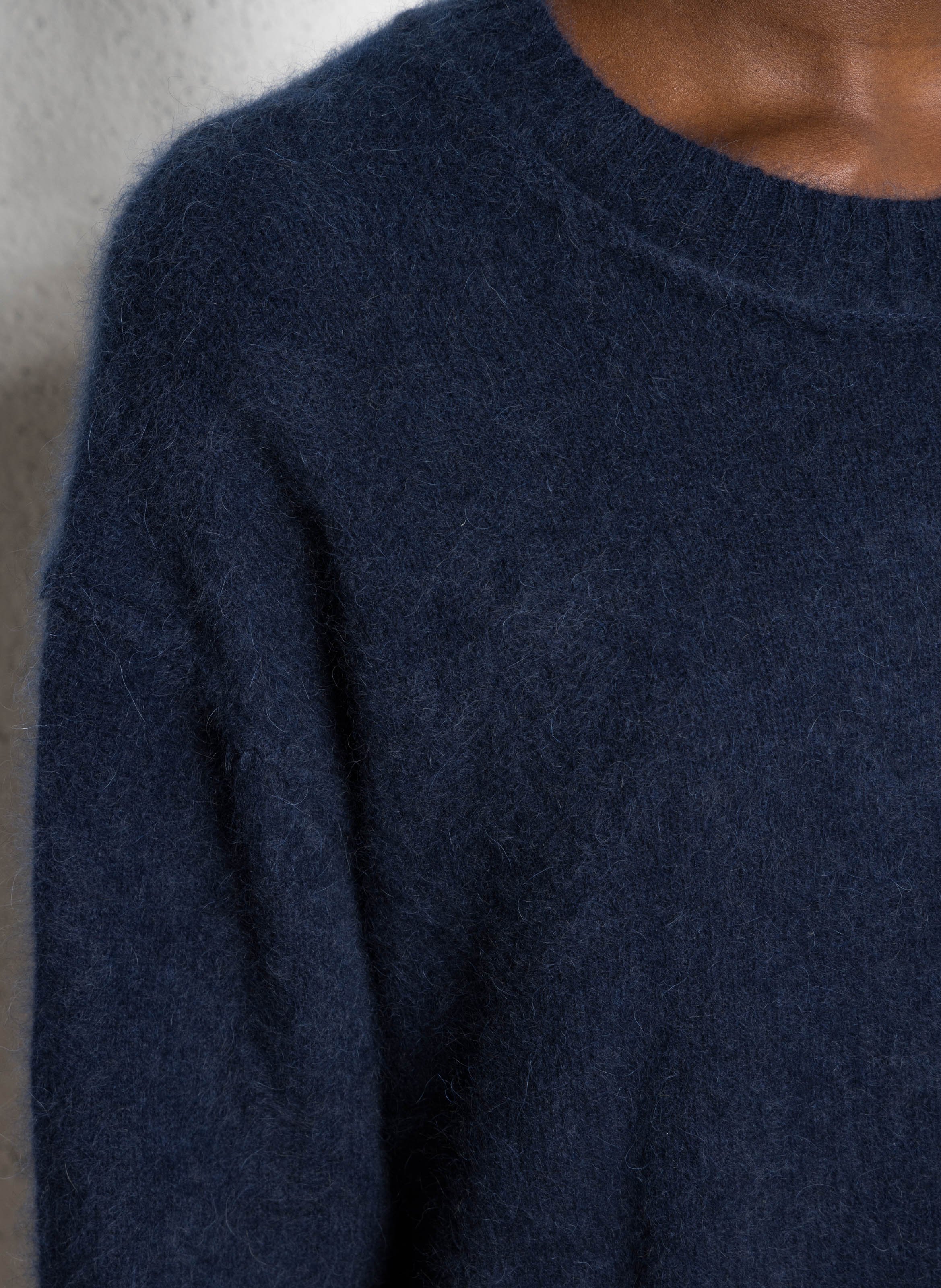 Abidjan wool round-neck sweater BELLA JONES Blue