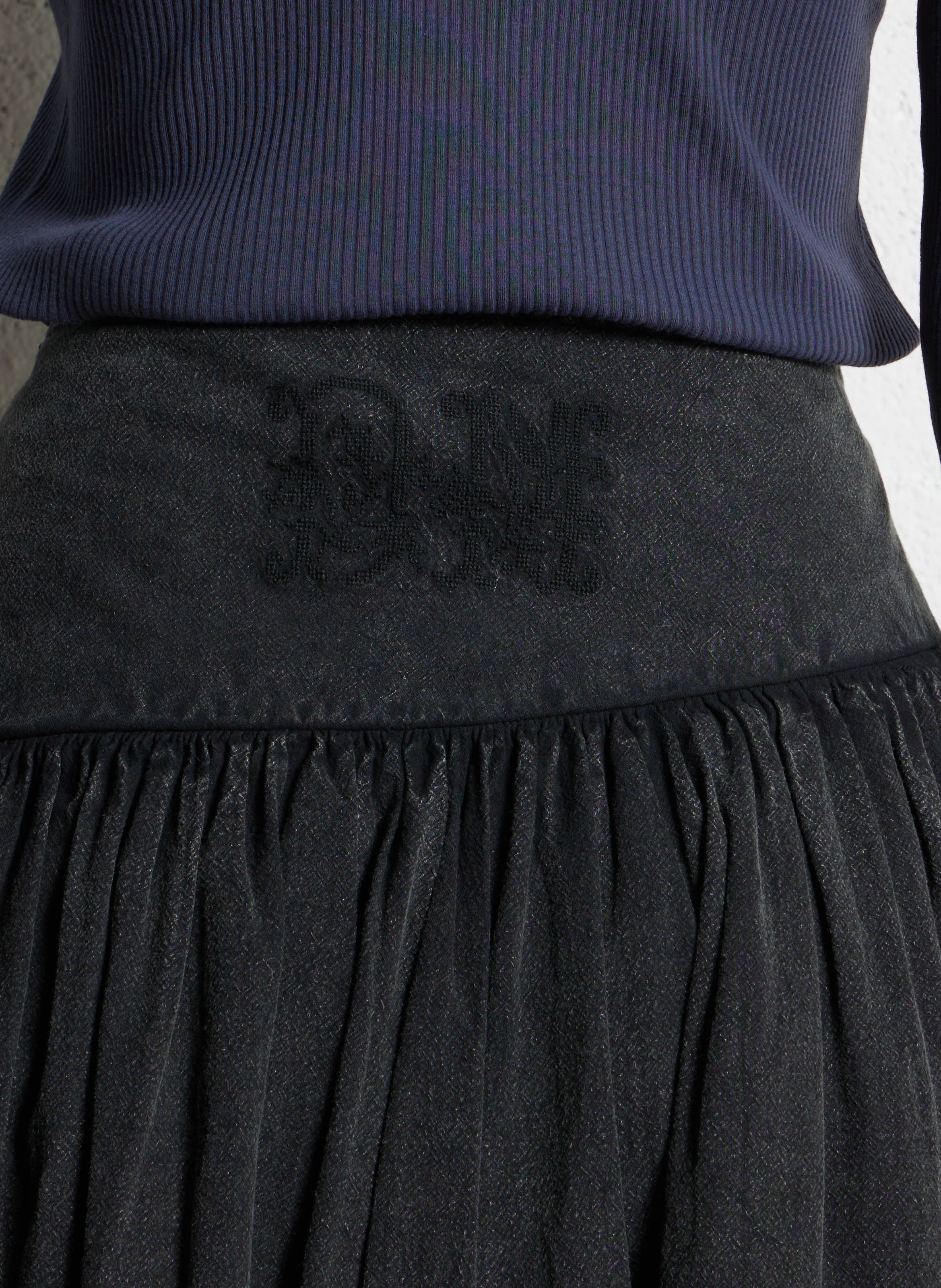 Halflange, katoenen rok DAMSON MADDER Zwart