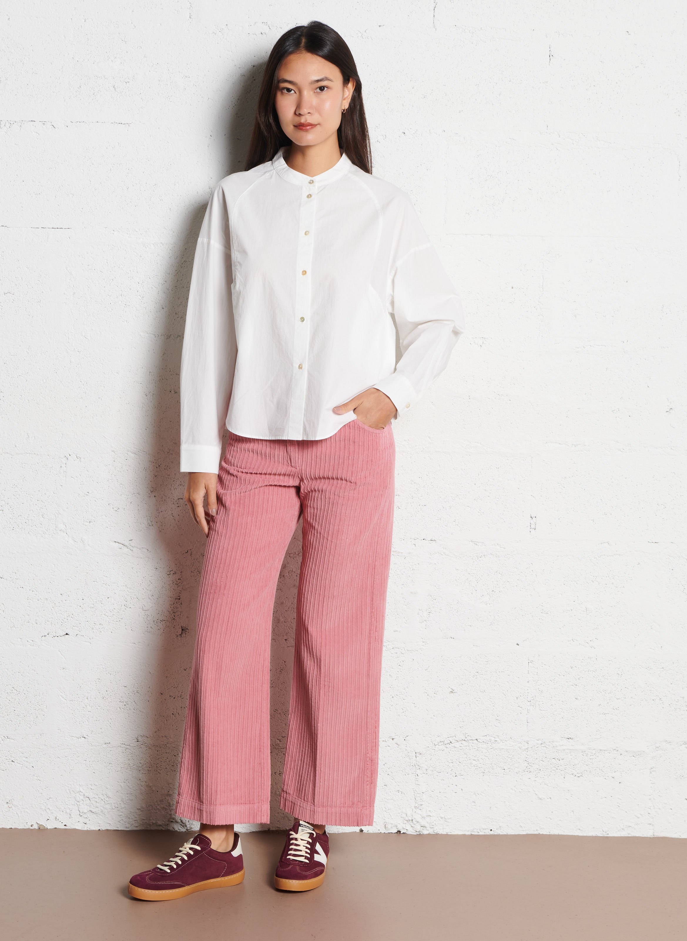 Oversize Rundhalsausschnitt Baumwollhemd JC SOPHIE Weiss