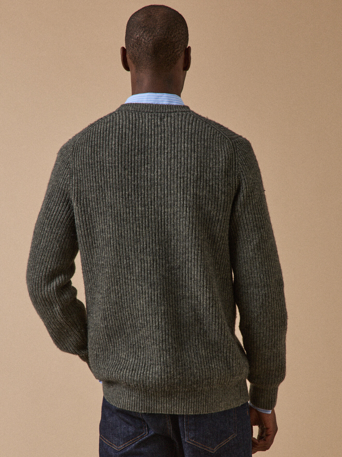 Rib-knit round-neck T-shirt CYRILLUS Green