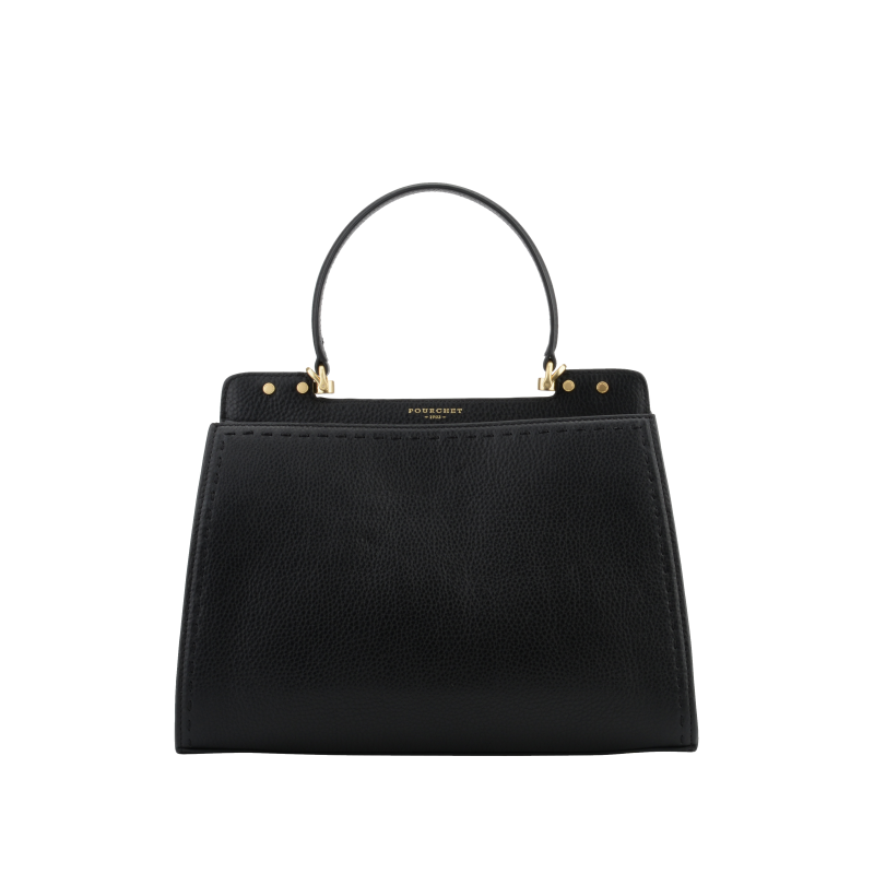 Handbag - cowhide leather POURCHET Black