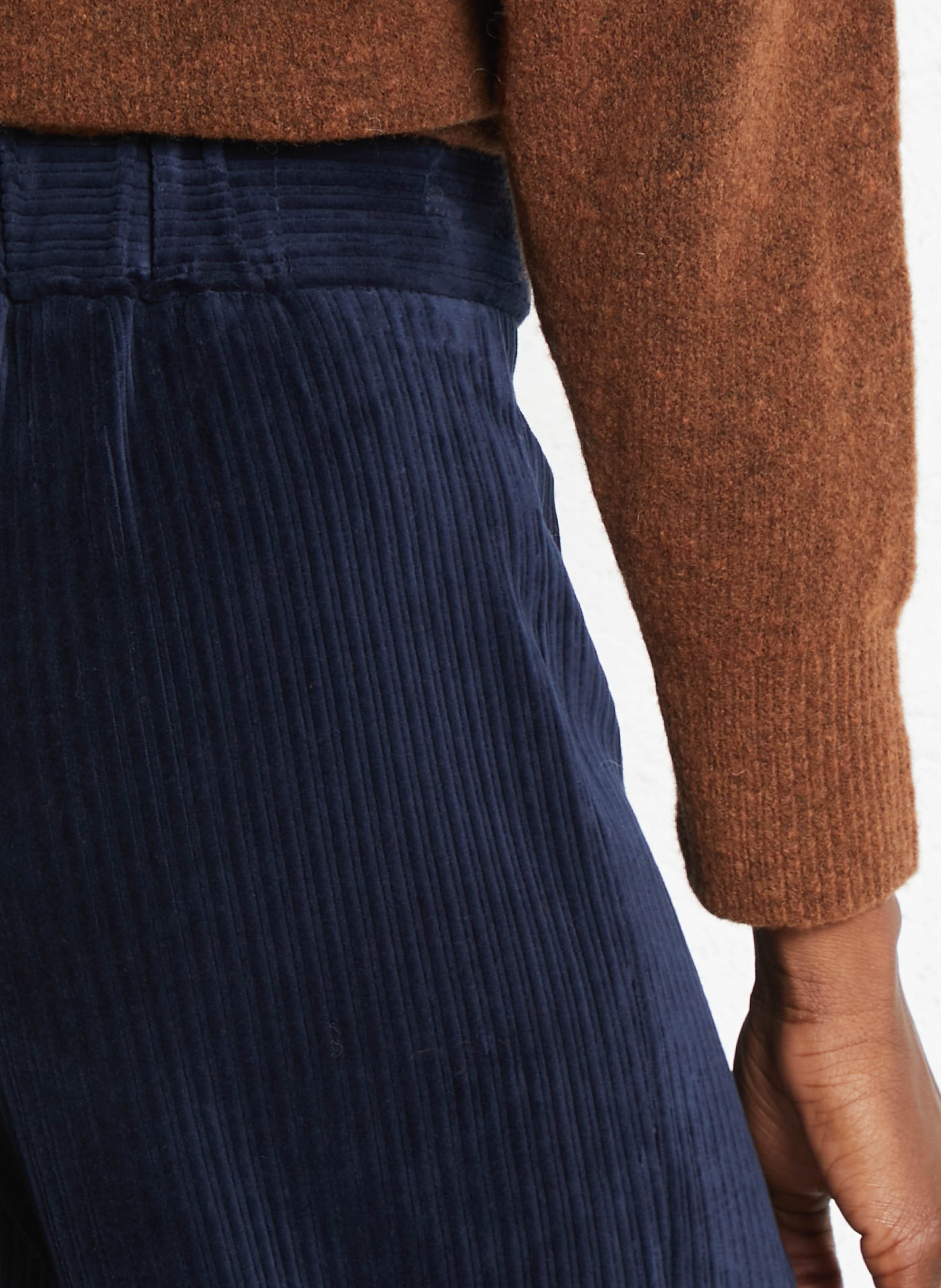 Pantalon droit en coton mélangé NICE THINGS Bleu