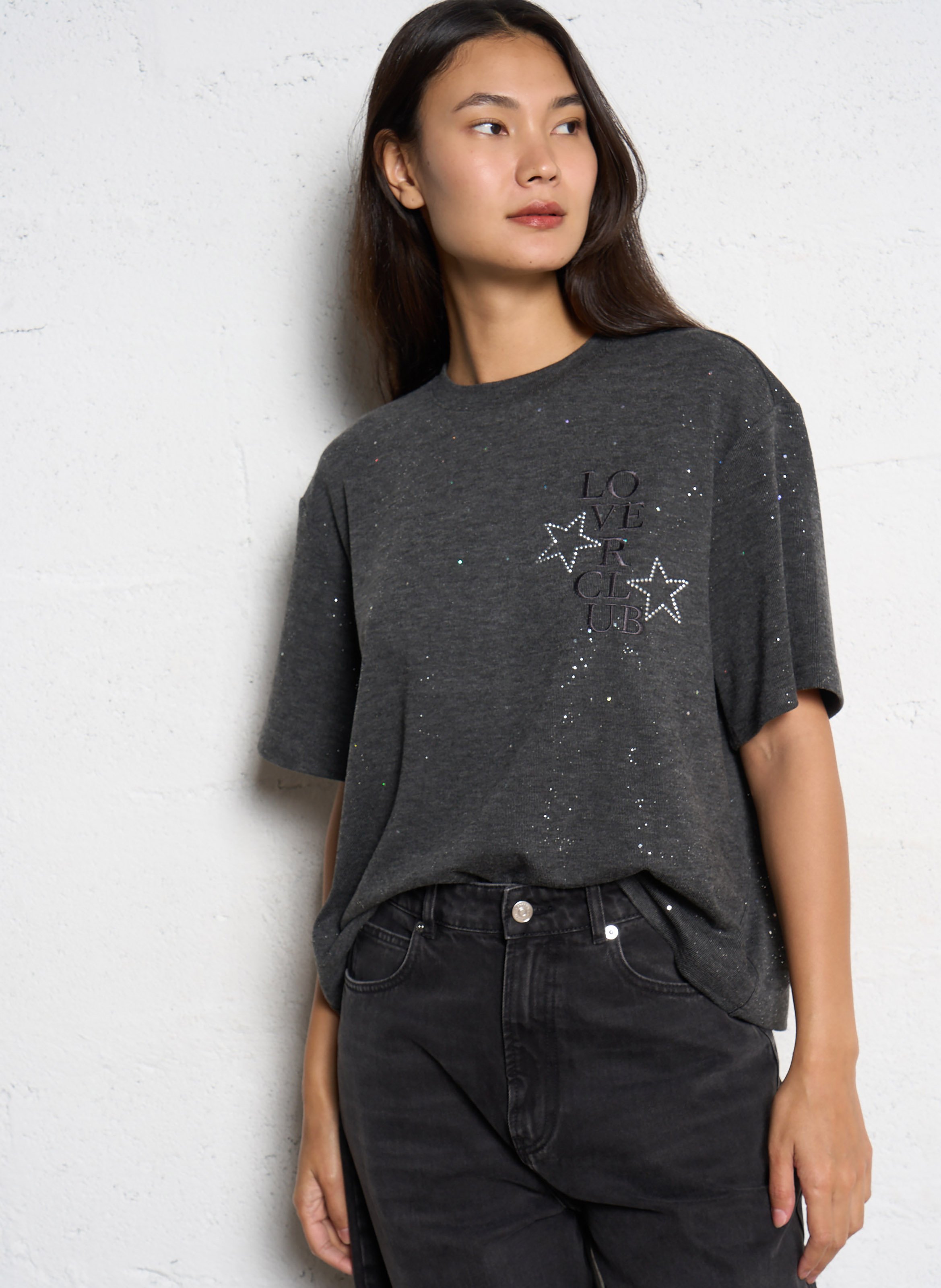 Camiliday round-neck sleeveless cotton top BERENICE Grey