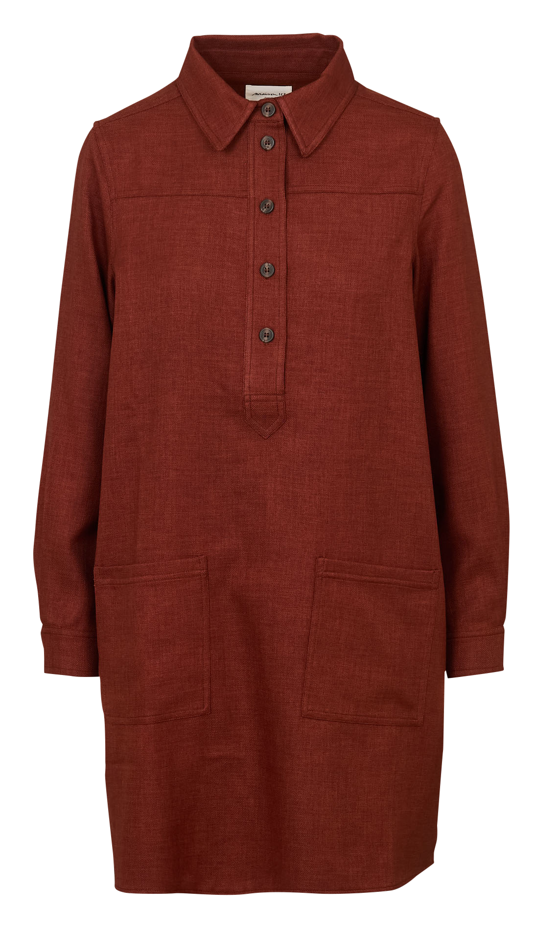 Robe droite unie à col polo boutonné  MAISON 123 Rouge
