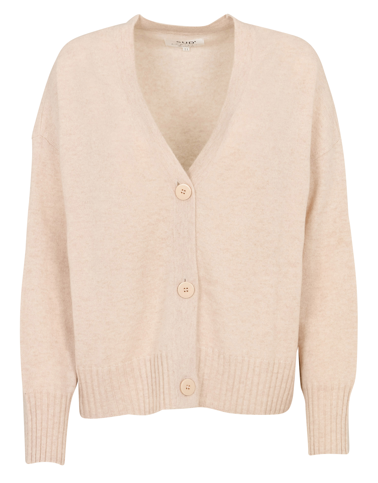 Fließendes Kaschmir-Weste mit V-Ausschnitt SUD EXPRESS Beige