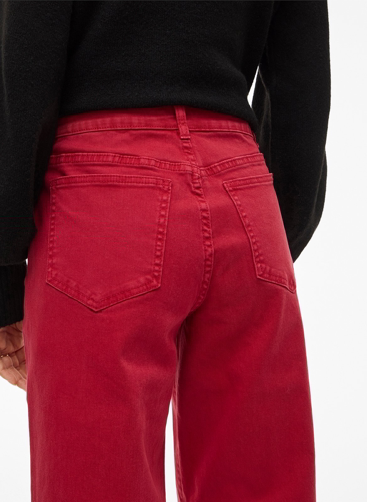 Jean large en coton mélangé VILA Rouge