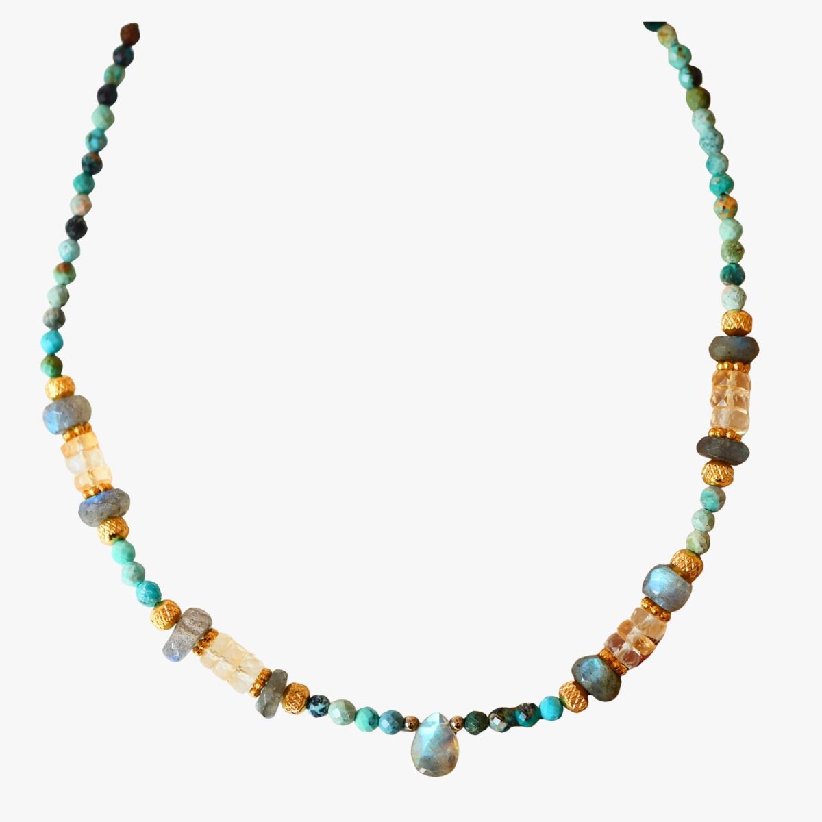 Labradorite necklace GINANDGER Green