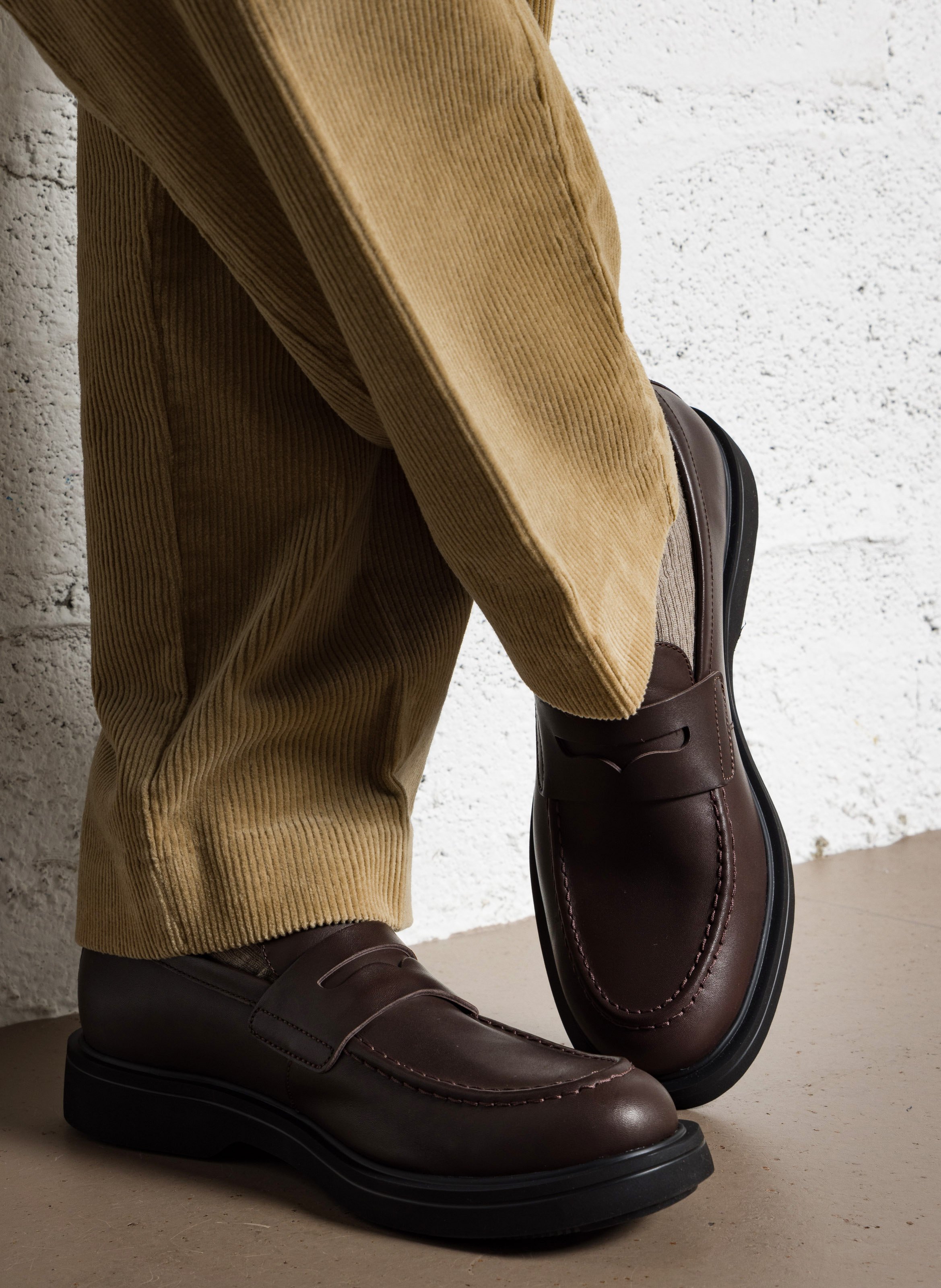 Mocassins à enfiler en cuir CAMPER Marron