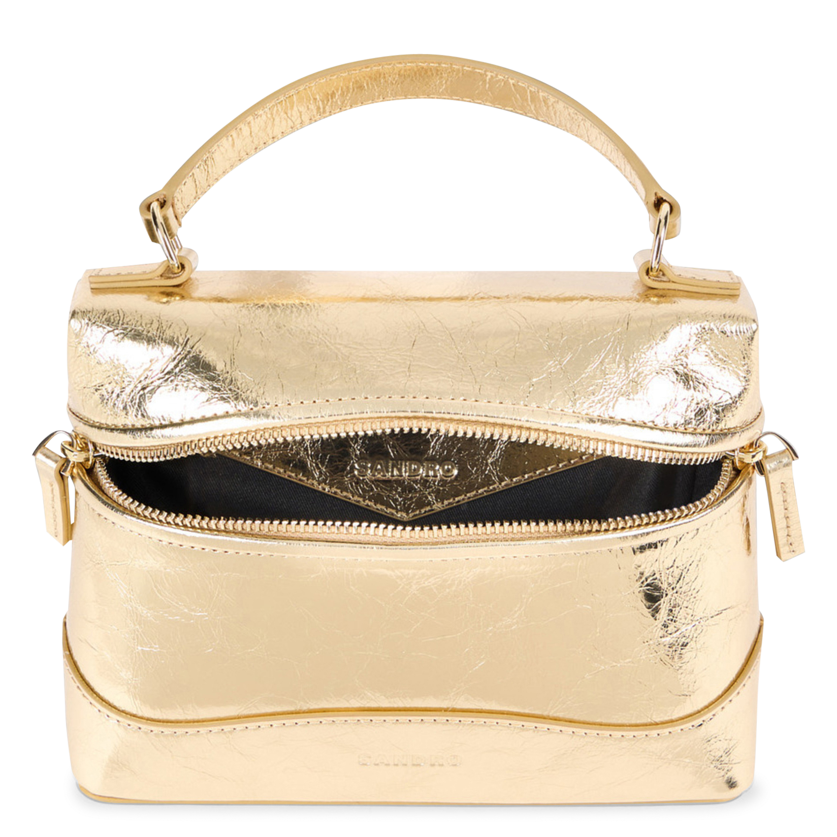 Bolso bandolera de piel brillante SANDRO Dorado