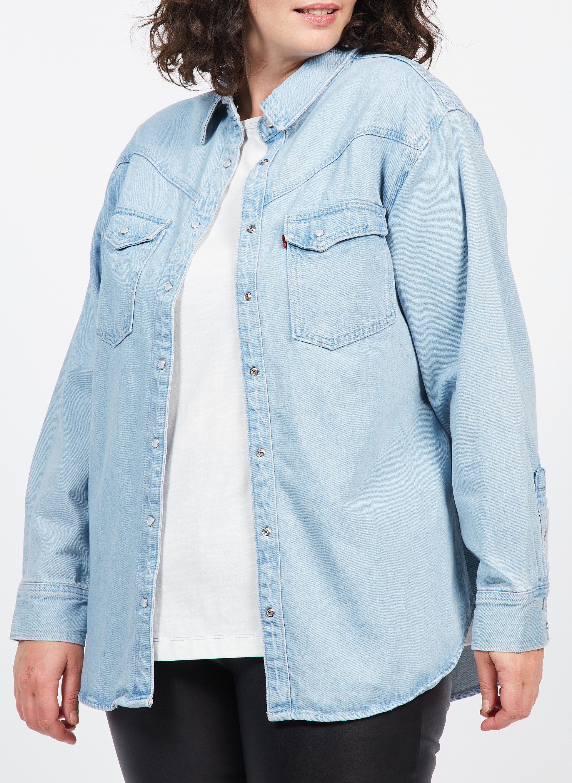 Cotton denim shirt with classic collar LEVI'S Raw denim