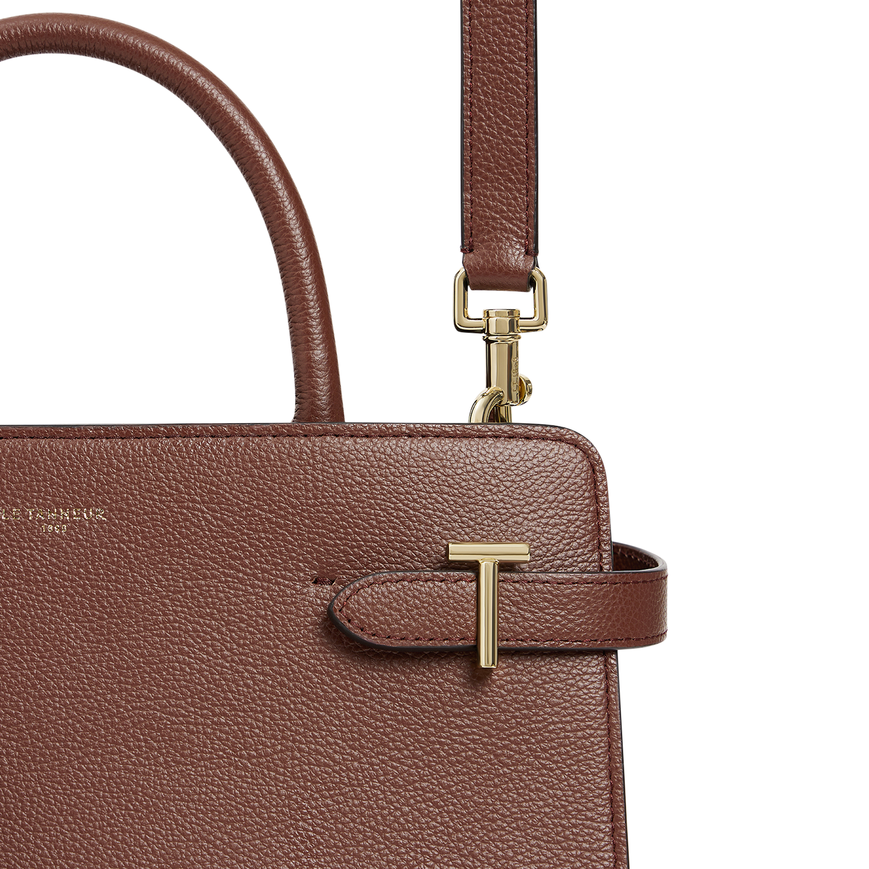 Charlie grained leather handbag Brown
