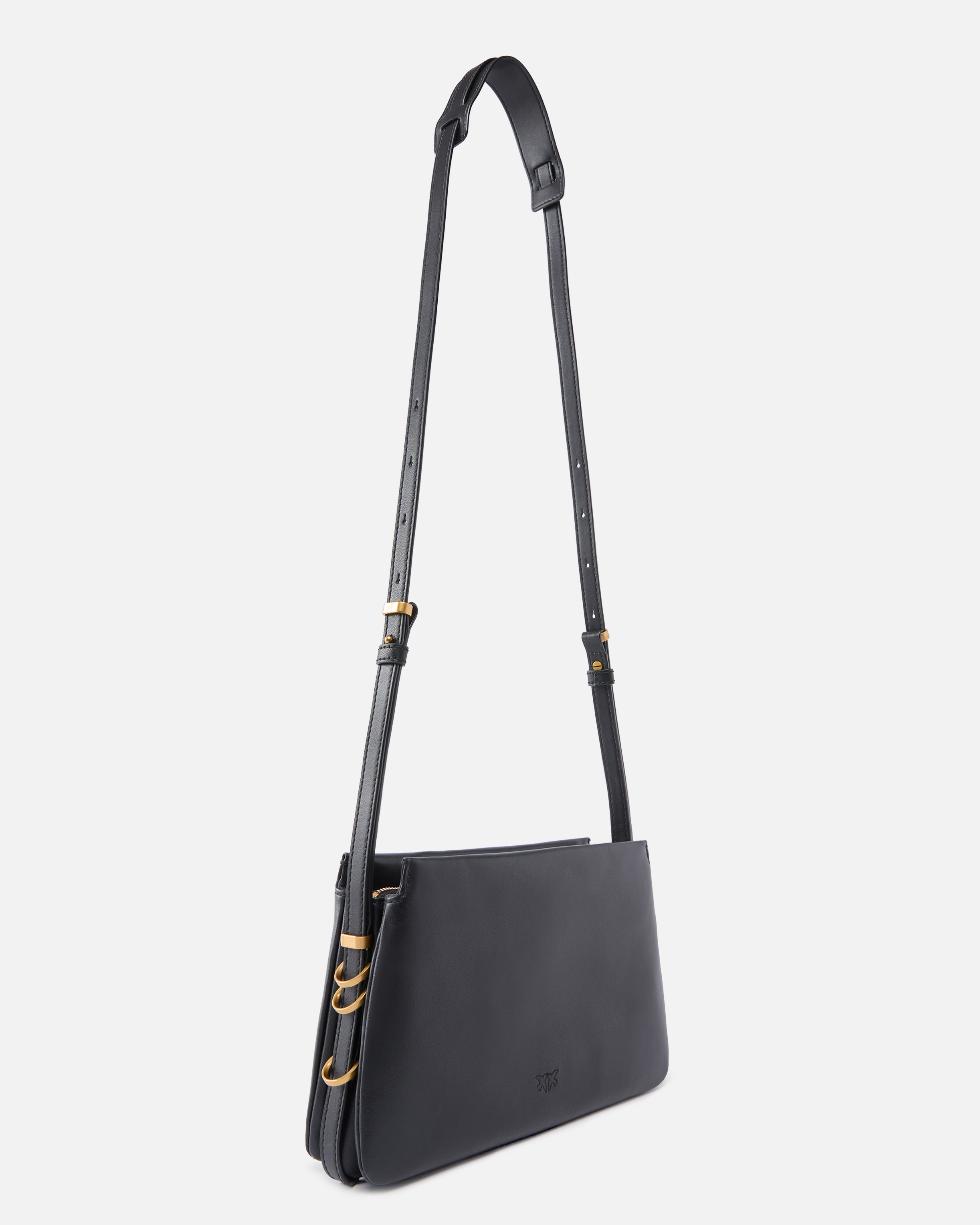 Mini one, two, three leather shoulder bag PINKO Black
