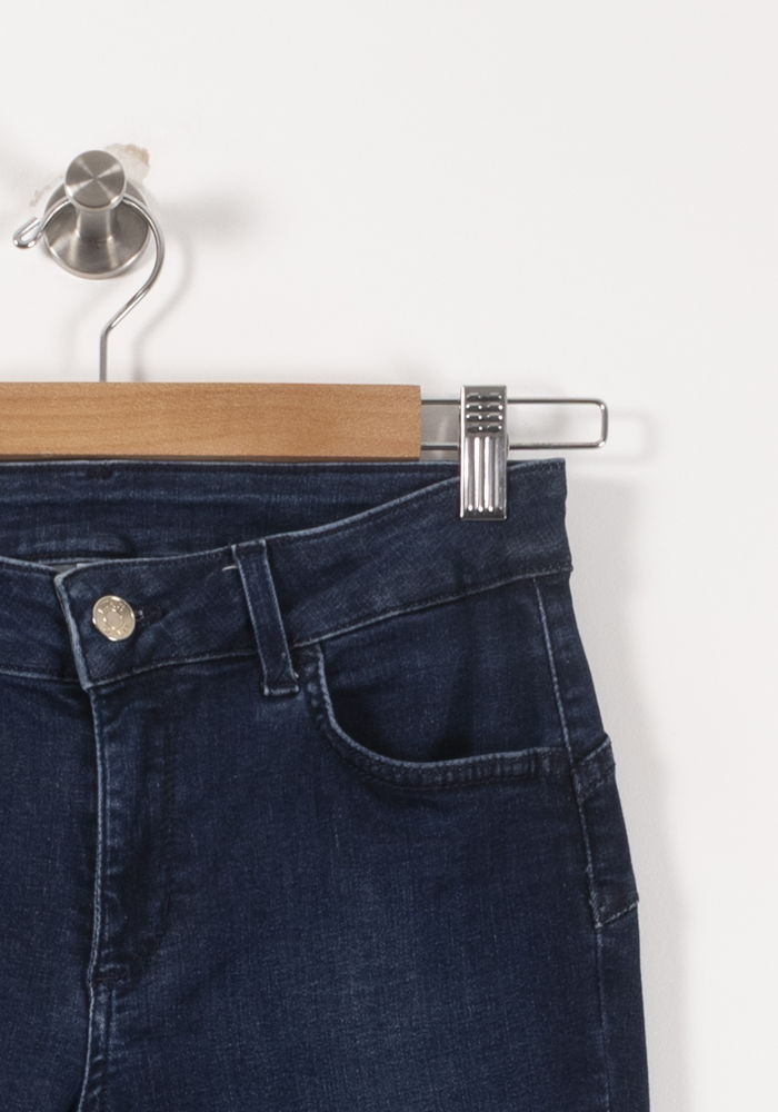 Cropped slim jeans with studs LIU JO - SECONDE MAIN Blue