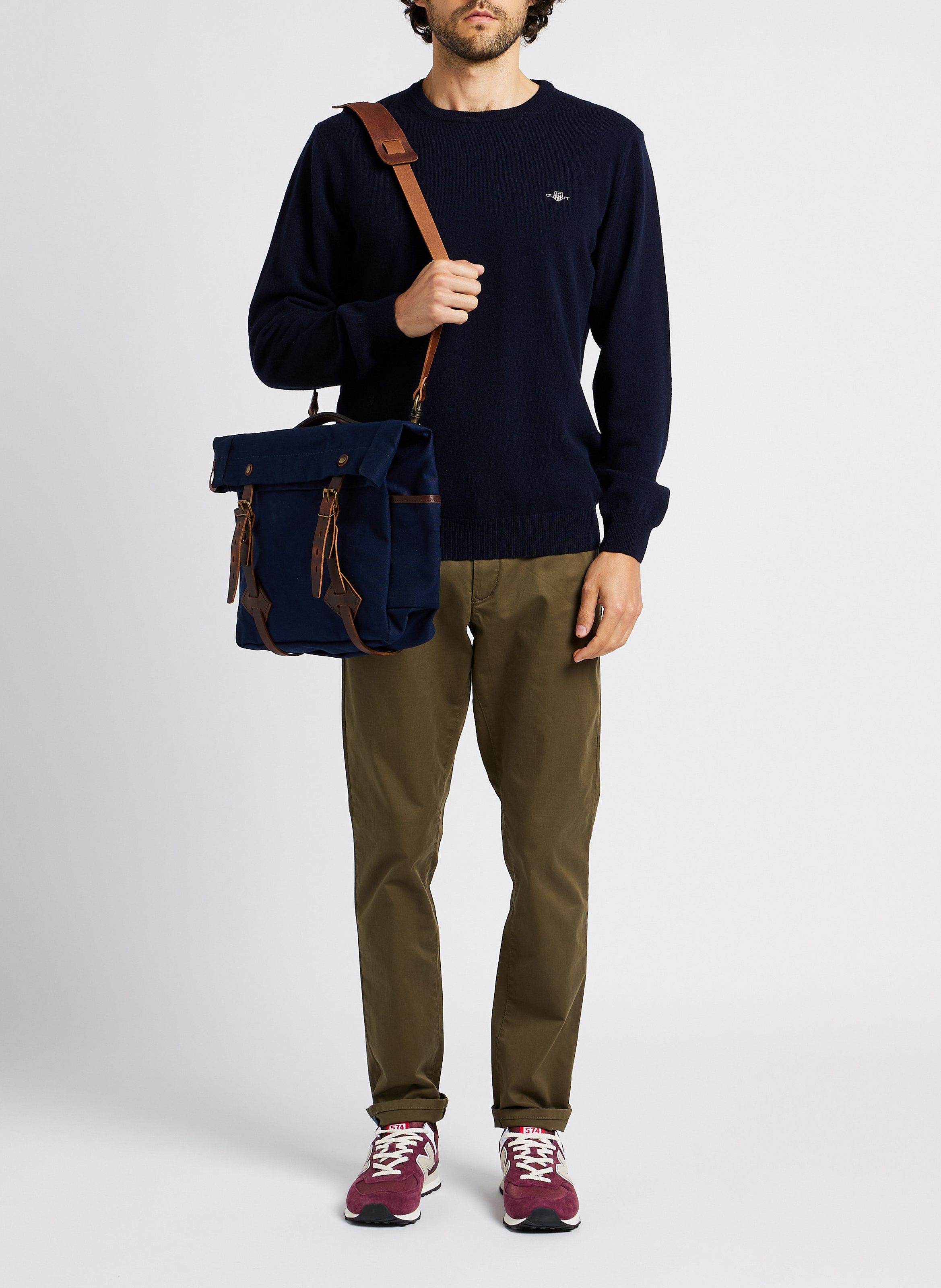 Straight-cut wool sweater GANT Blue