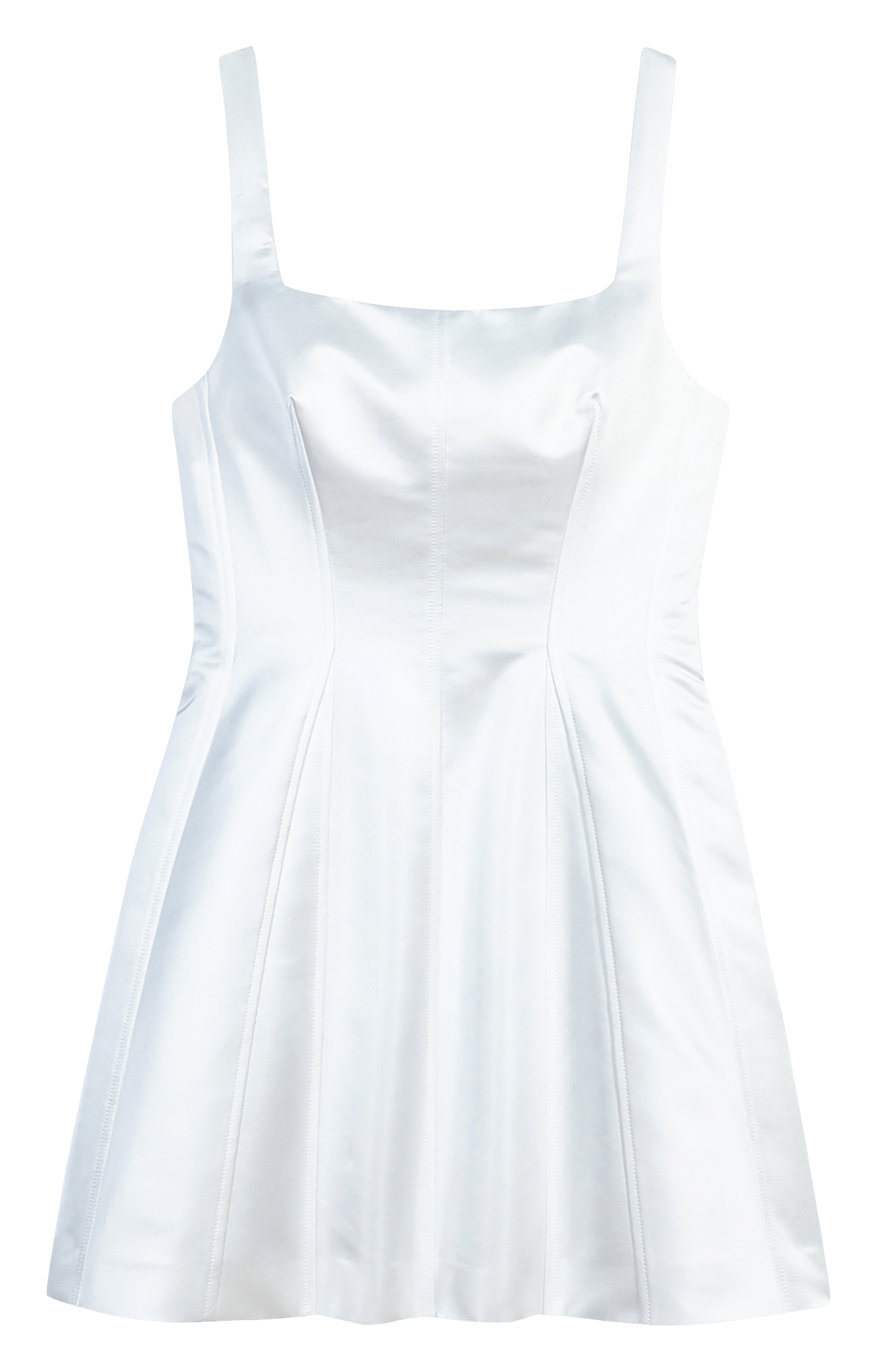 Robe courte évasée satinée MAJE Blanc