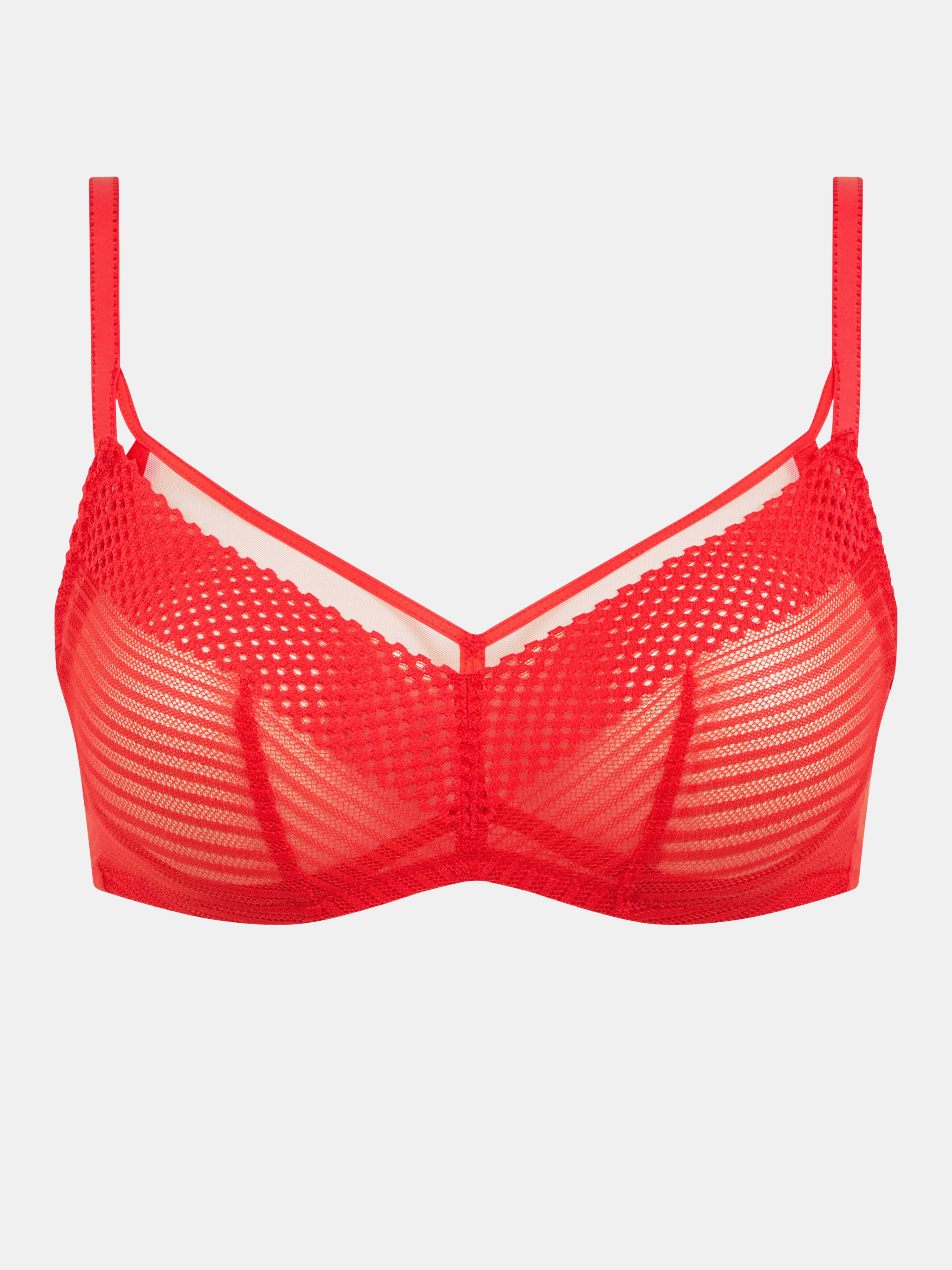 Non-wired support bra with cups Red