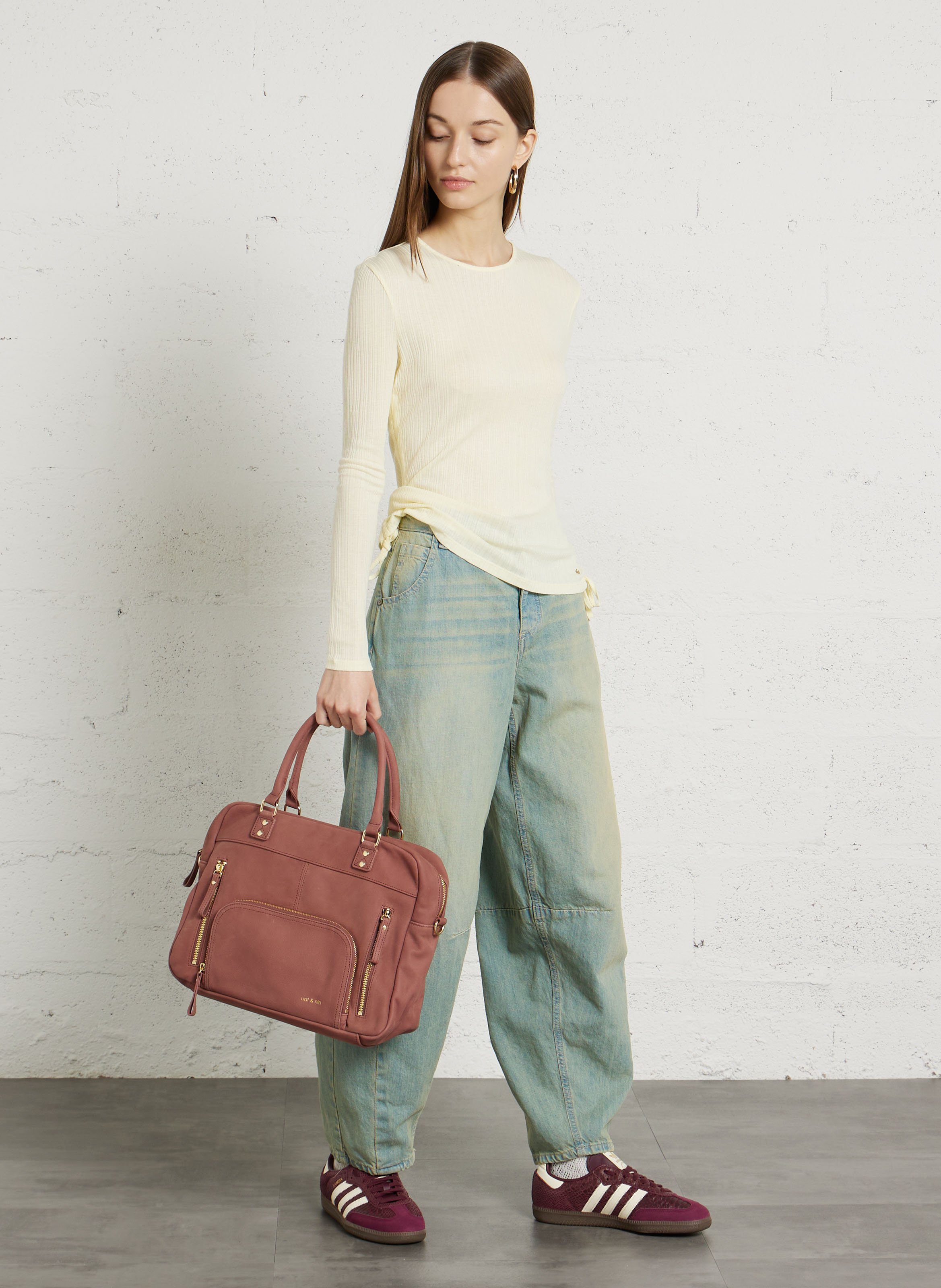 Multitaschen-Shopper aus Leder NAT & NIN Rosa