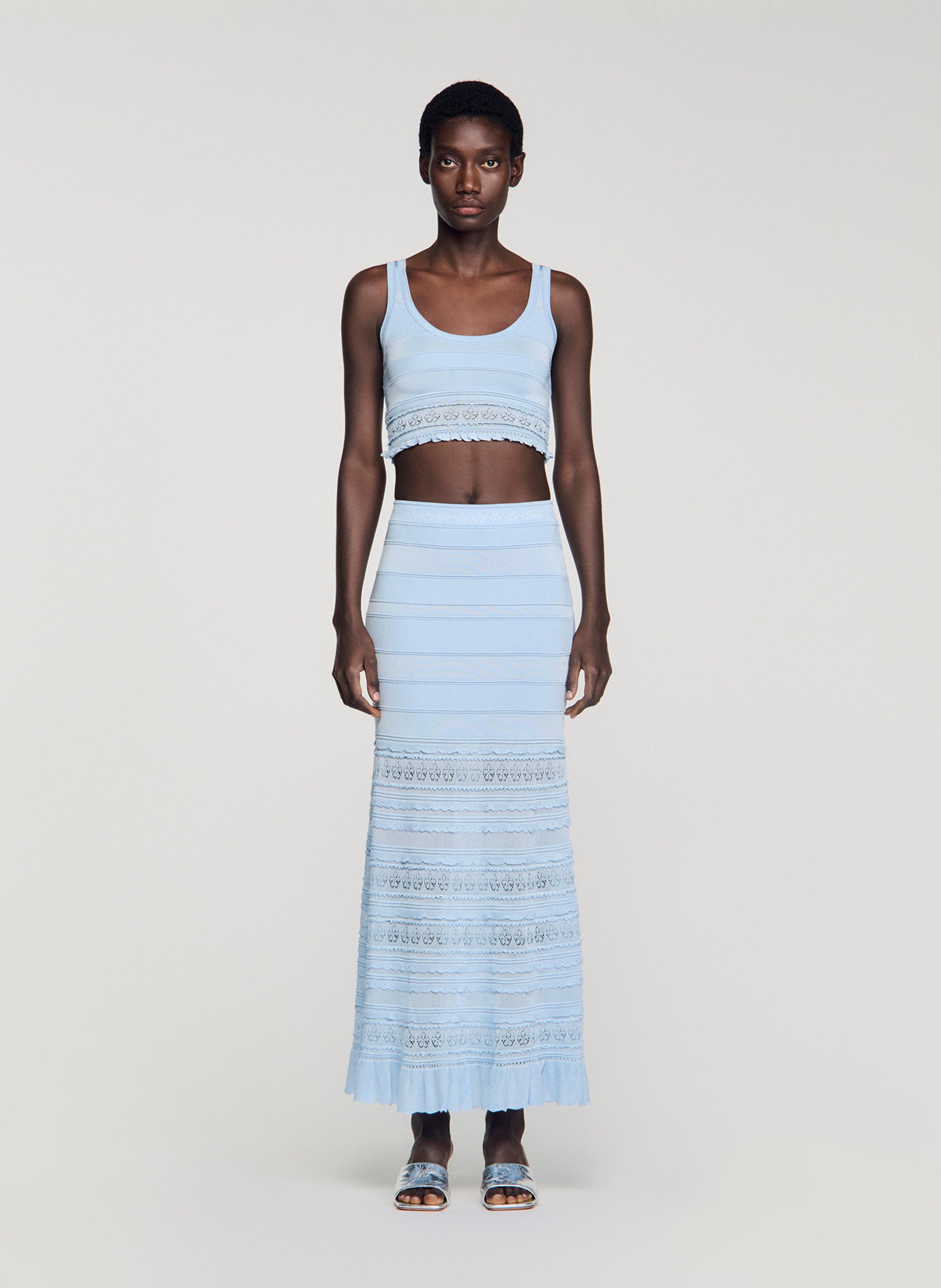 Lange tricotrok SANDRO Blauw