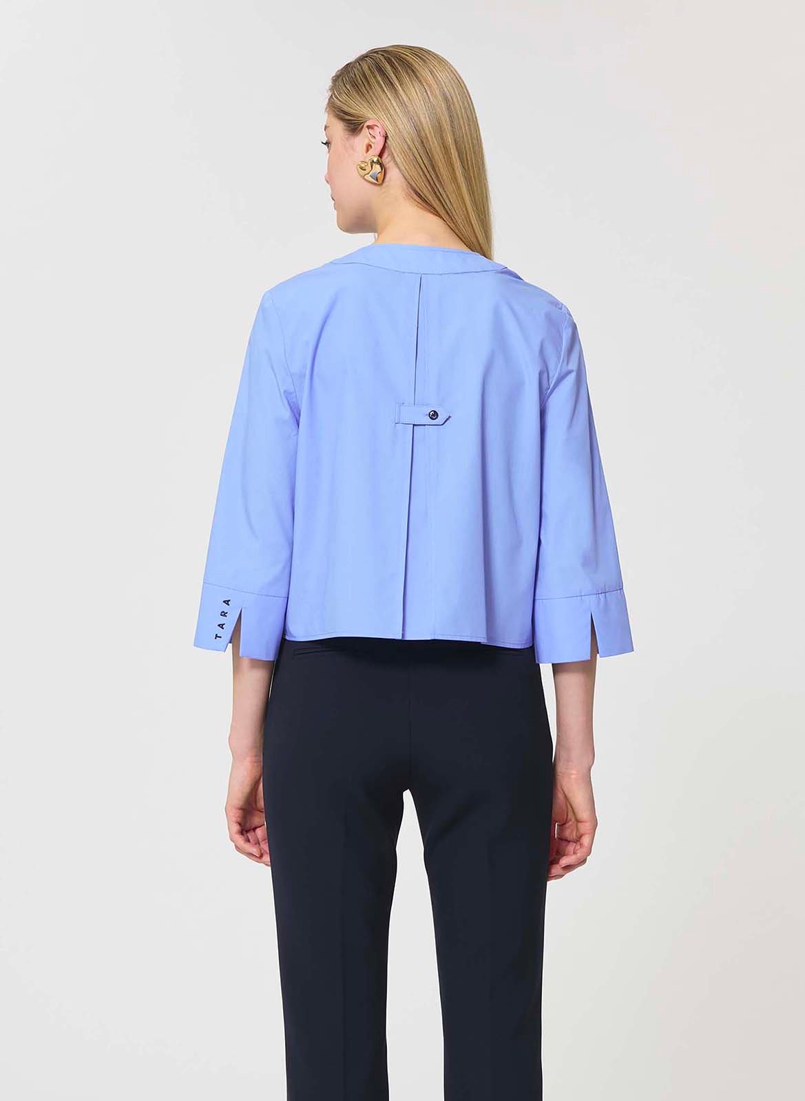 Chemise ample boutonnée unie TARA JARMON Bleu