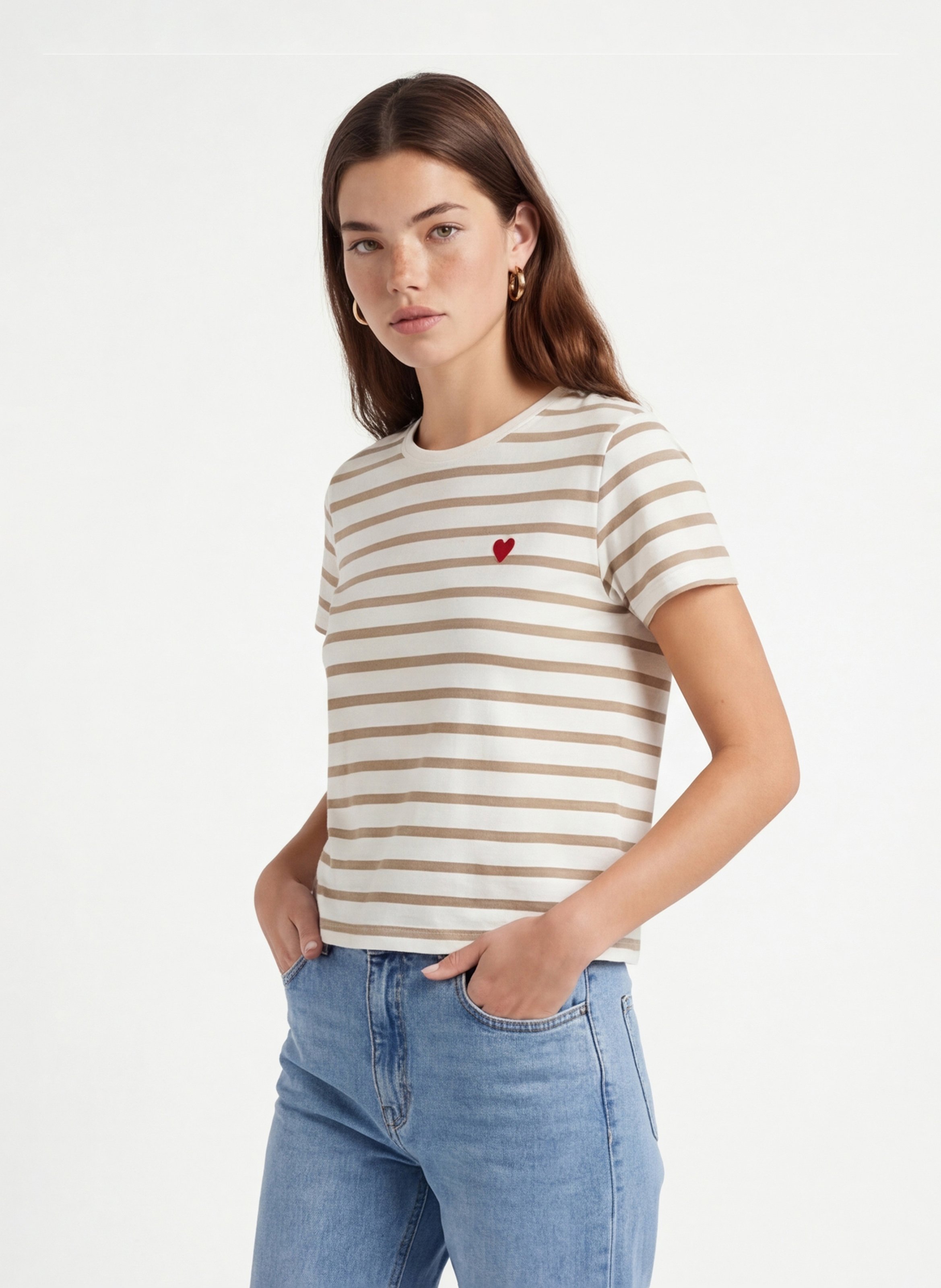 Tee-shirt col rond en coton KOOKAI Blanc